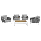 outdoor 5 Piece Outdoor Patio Aluminum Sectional Sofa Set