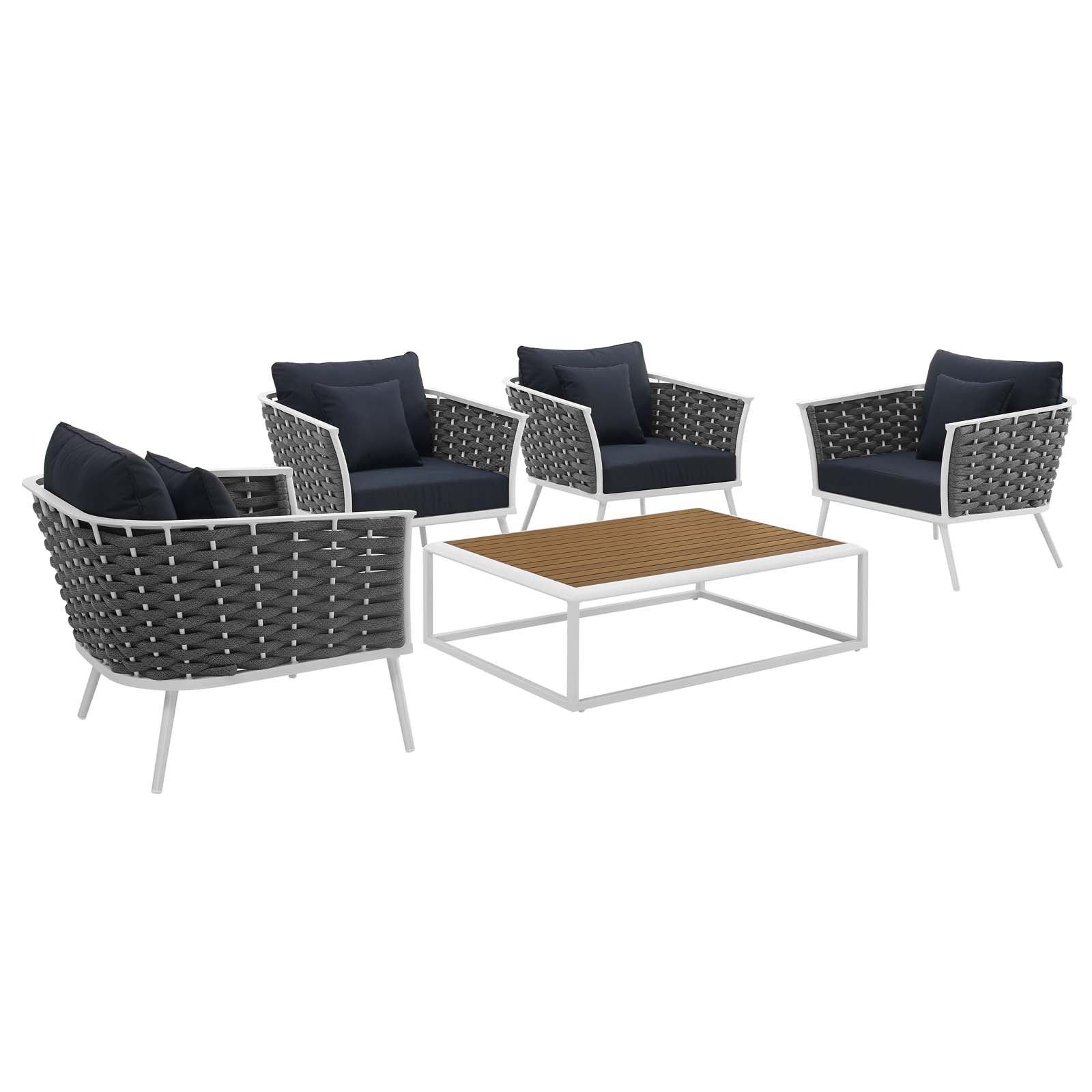 outdoor 5 Piece Outdoor Patio Aluminum Sectional Sofa Set