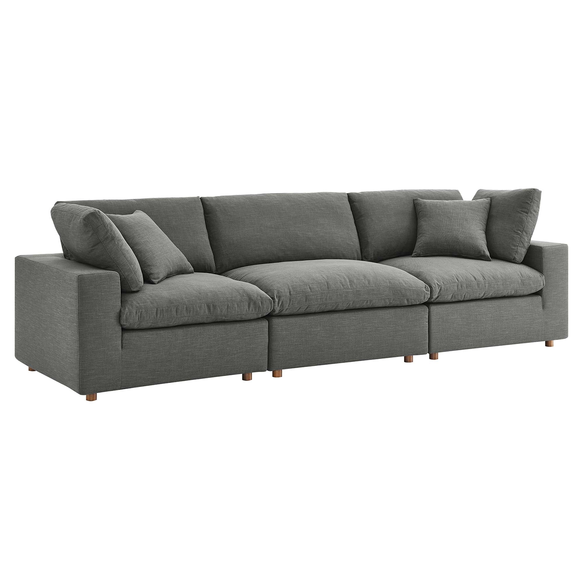 modular 3 Piece Down Filled Overstuffed Sectional Sofa Set