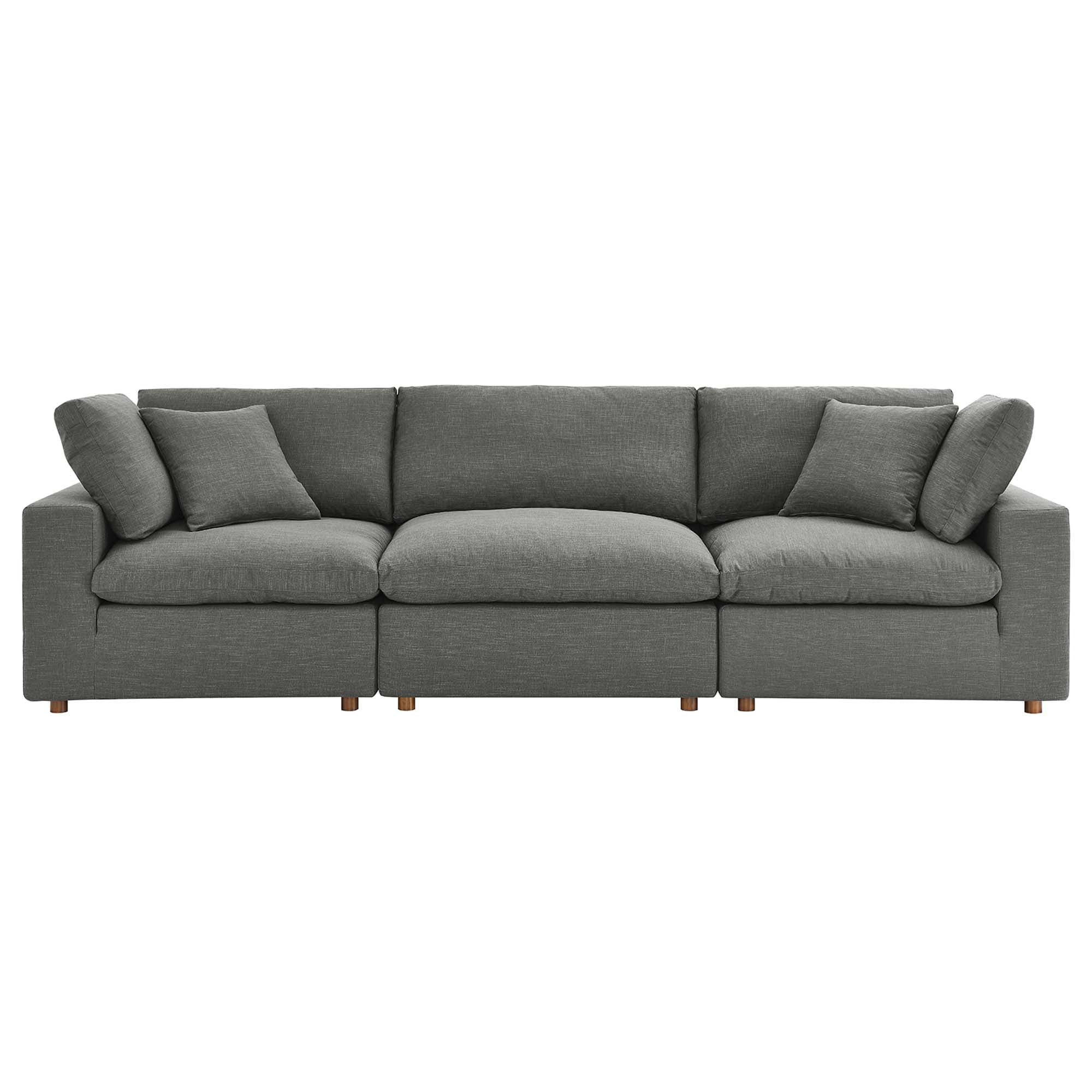 modular 3 Piece Down Filled Overstuffed Sectional Sofa Set