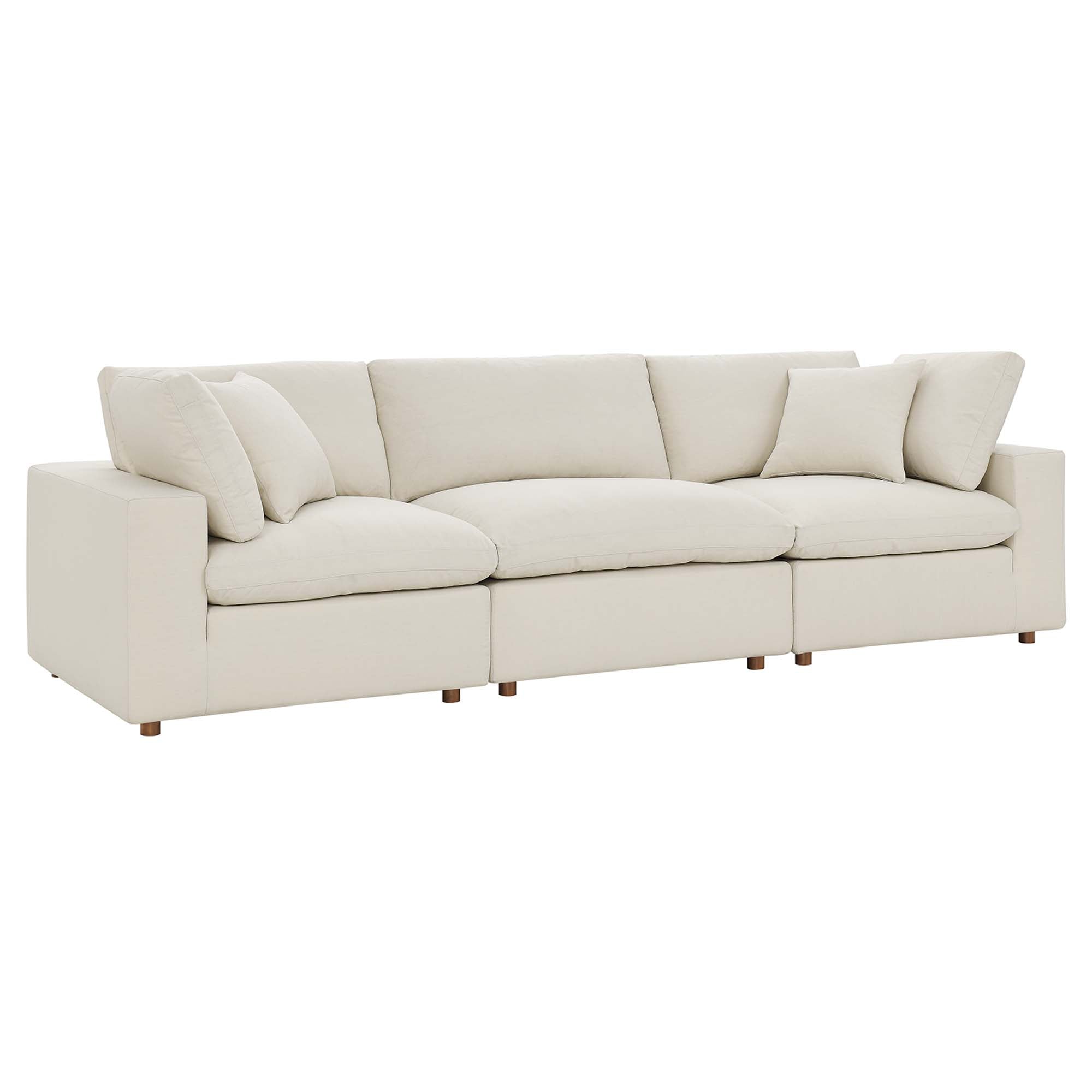 modular 3 Piece Down Filled Overstuffed Sectional Sofa Set