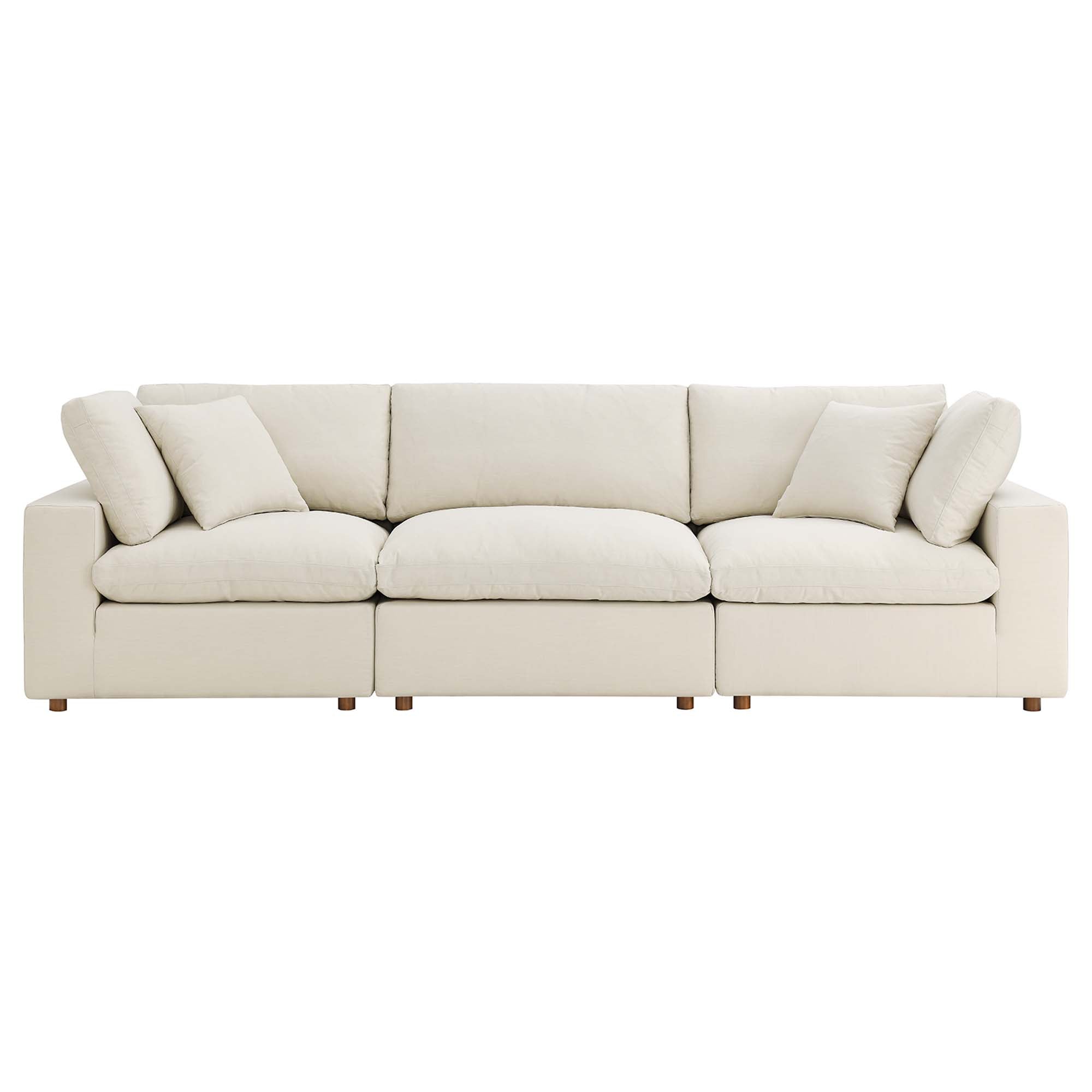 modular 3 Piece Down Filled Overstuffed Sectional Sofa Set