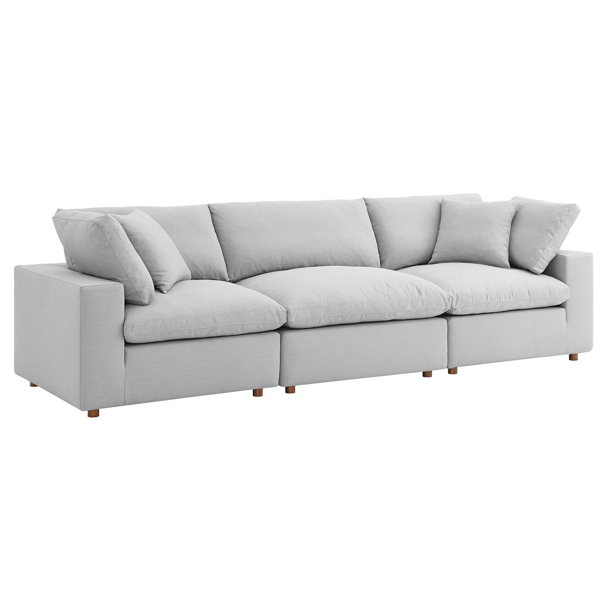 modular 3 Piece Down Filled Overstuffed Sectional Sofa Set