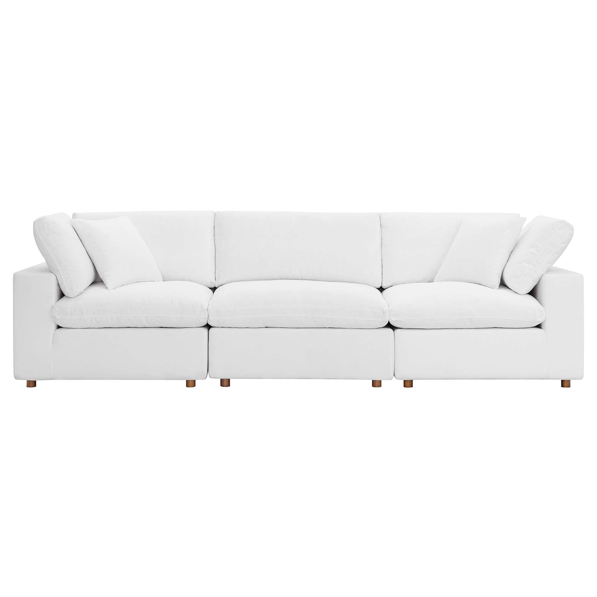 modular 3 Piece Down Filled Overstuffed Sectional Sofa Set