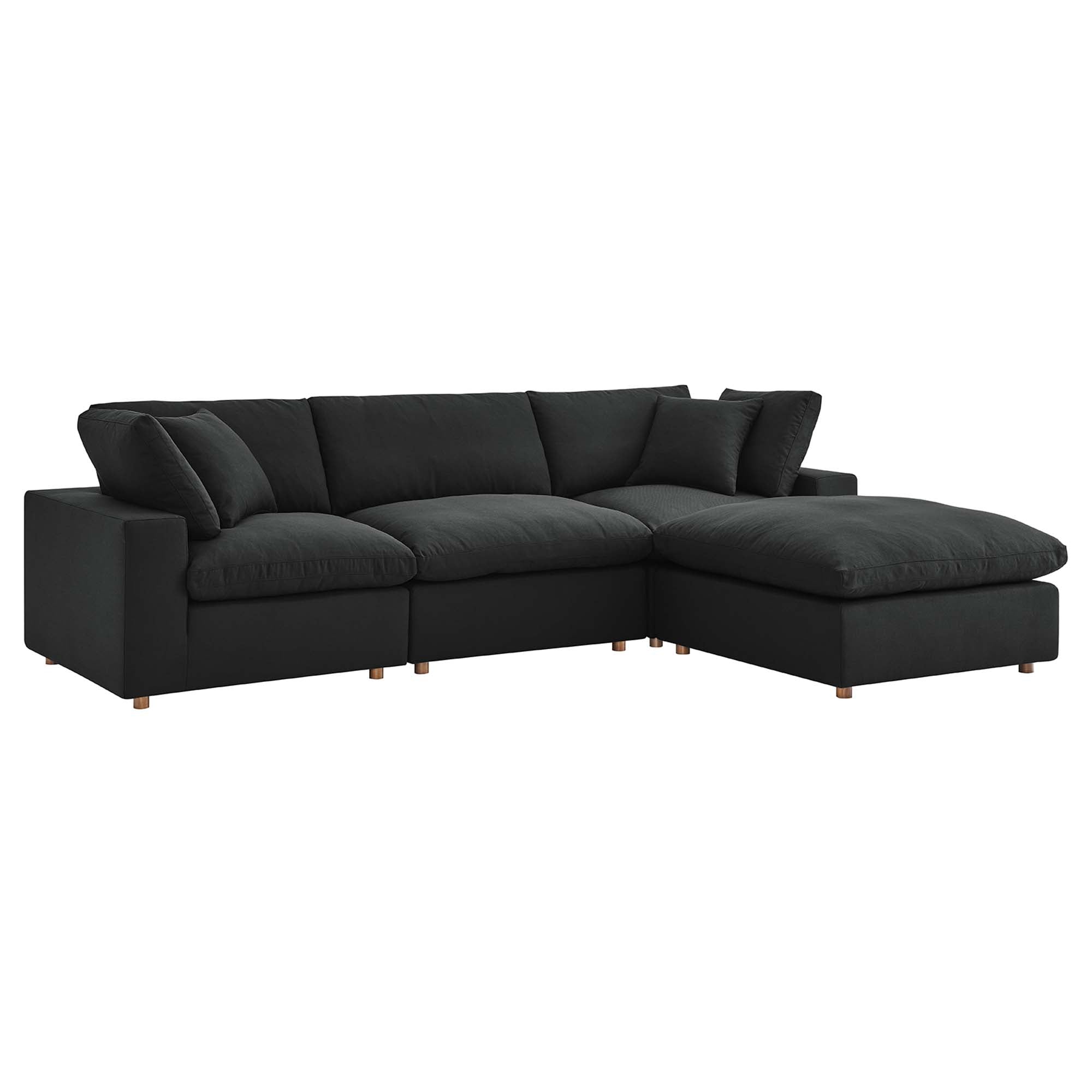 modular 4 Piece Down Filled Overstuffed Sectional Sofa Set