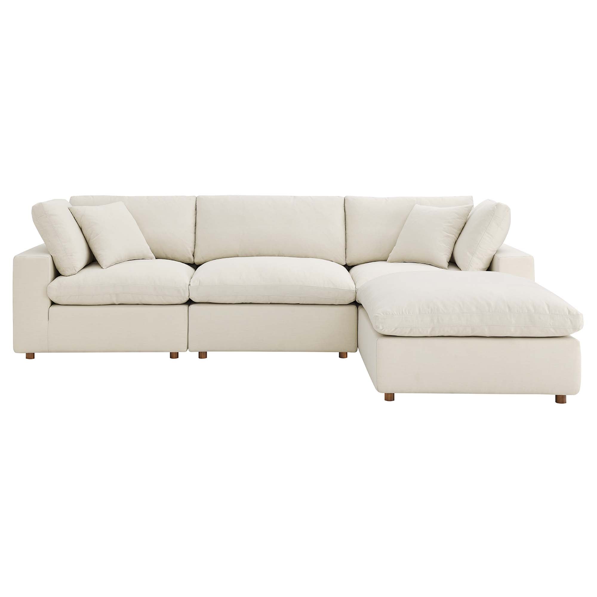 modular 4 Piece Down Filled Overstuffed Sectional Sofa Set