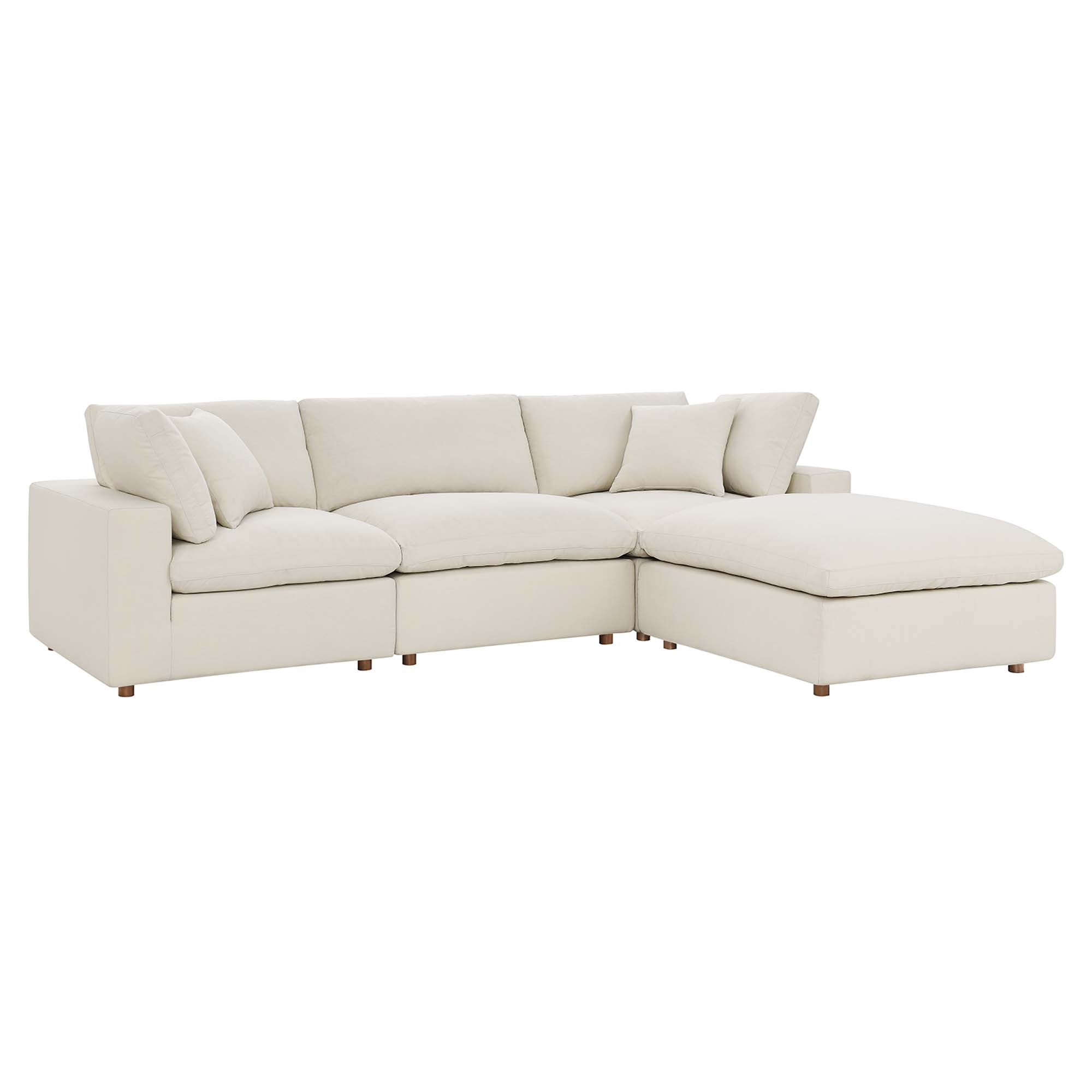 modular 4 Piece Down Filled Overstuffed Sectional Sofa Set