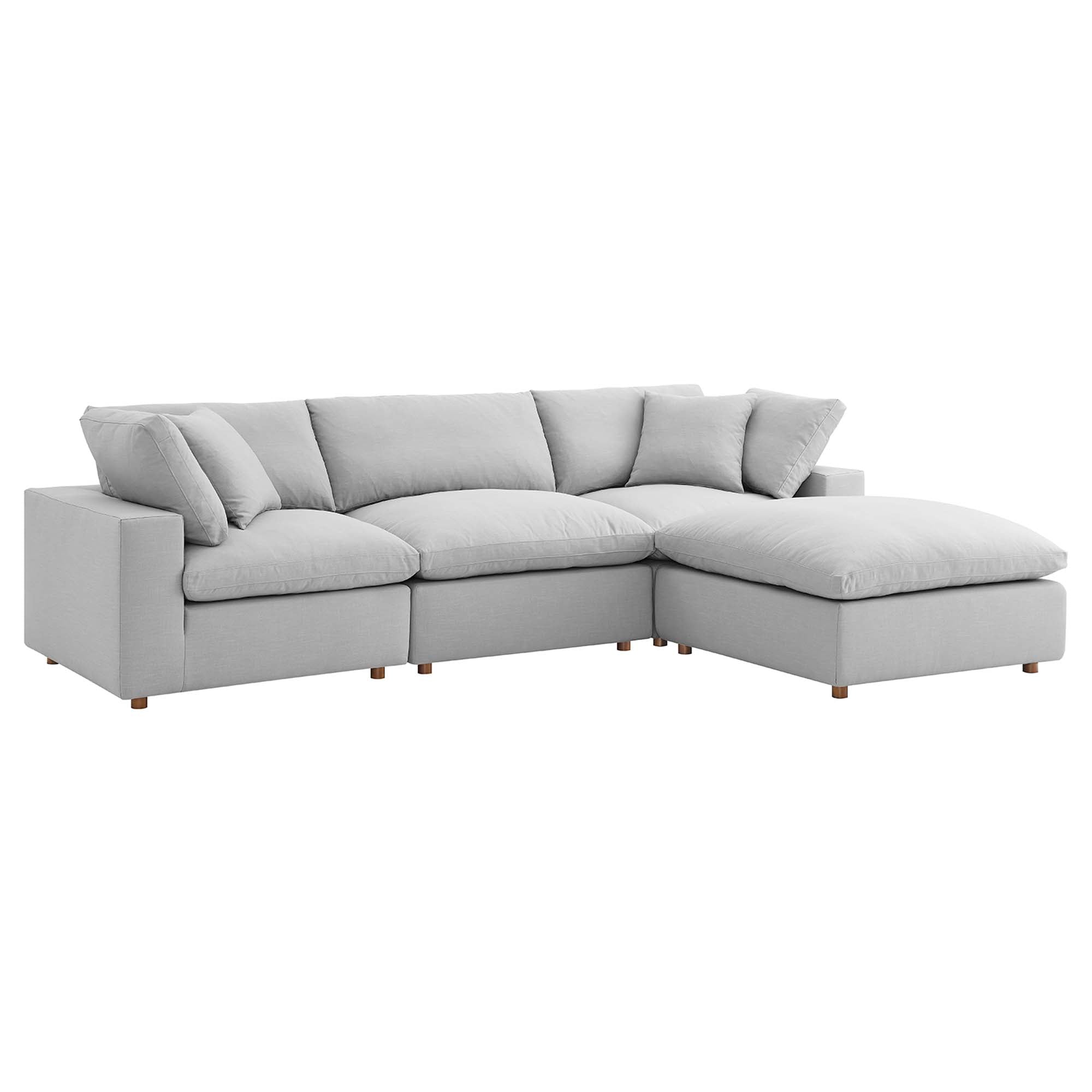 modular 4 Piece Down Filled Overstuffed Sectional Sofa Set