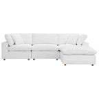 modular 4 Piece Down Filled Overstuffed Sectional Sofa Set