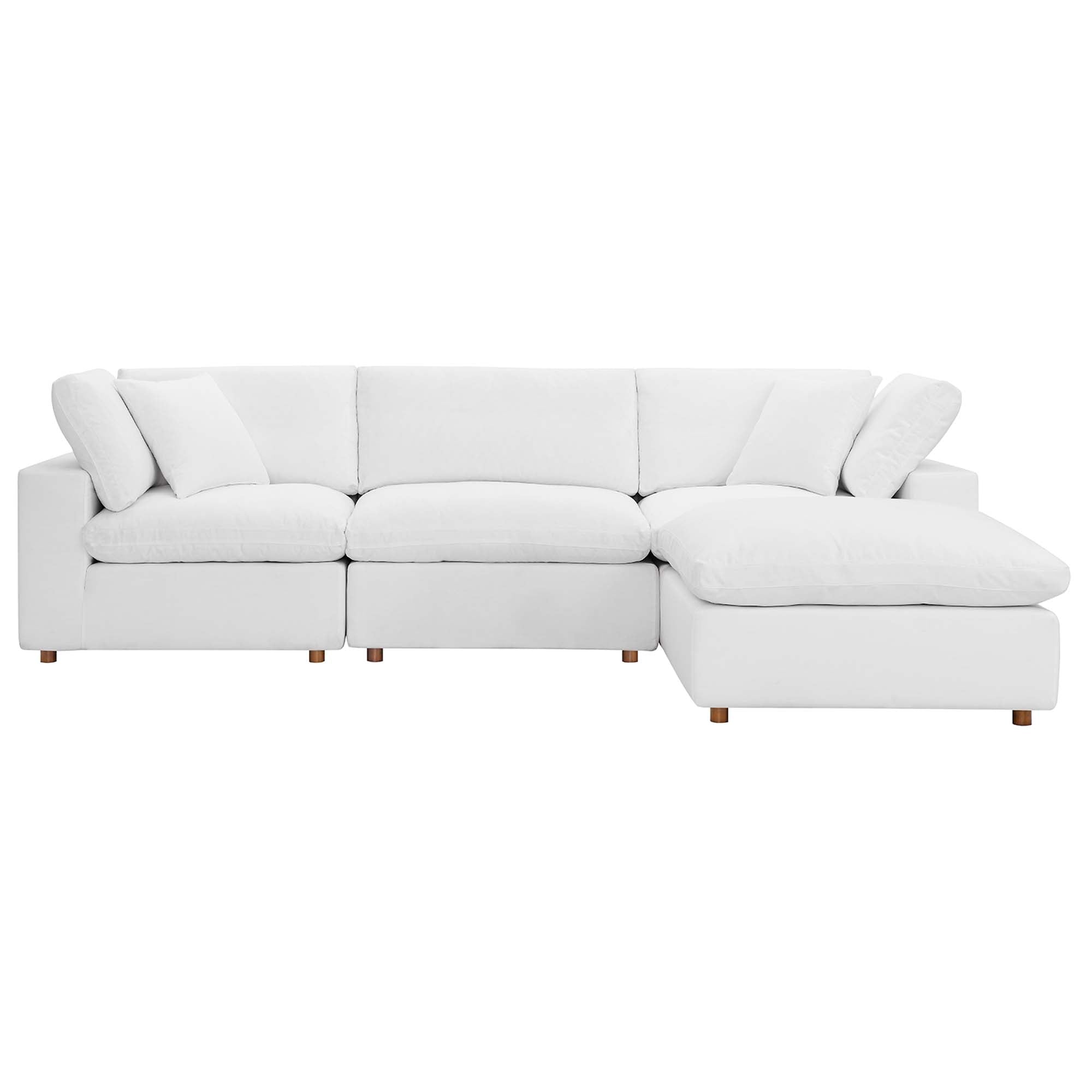 modular 4 Piece Down Filled Overstuffed Sectional Sofa Set