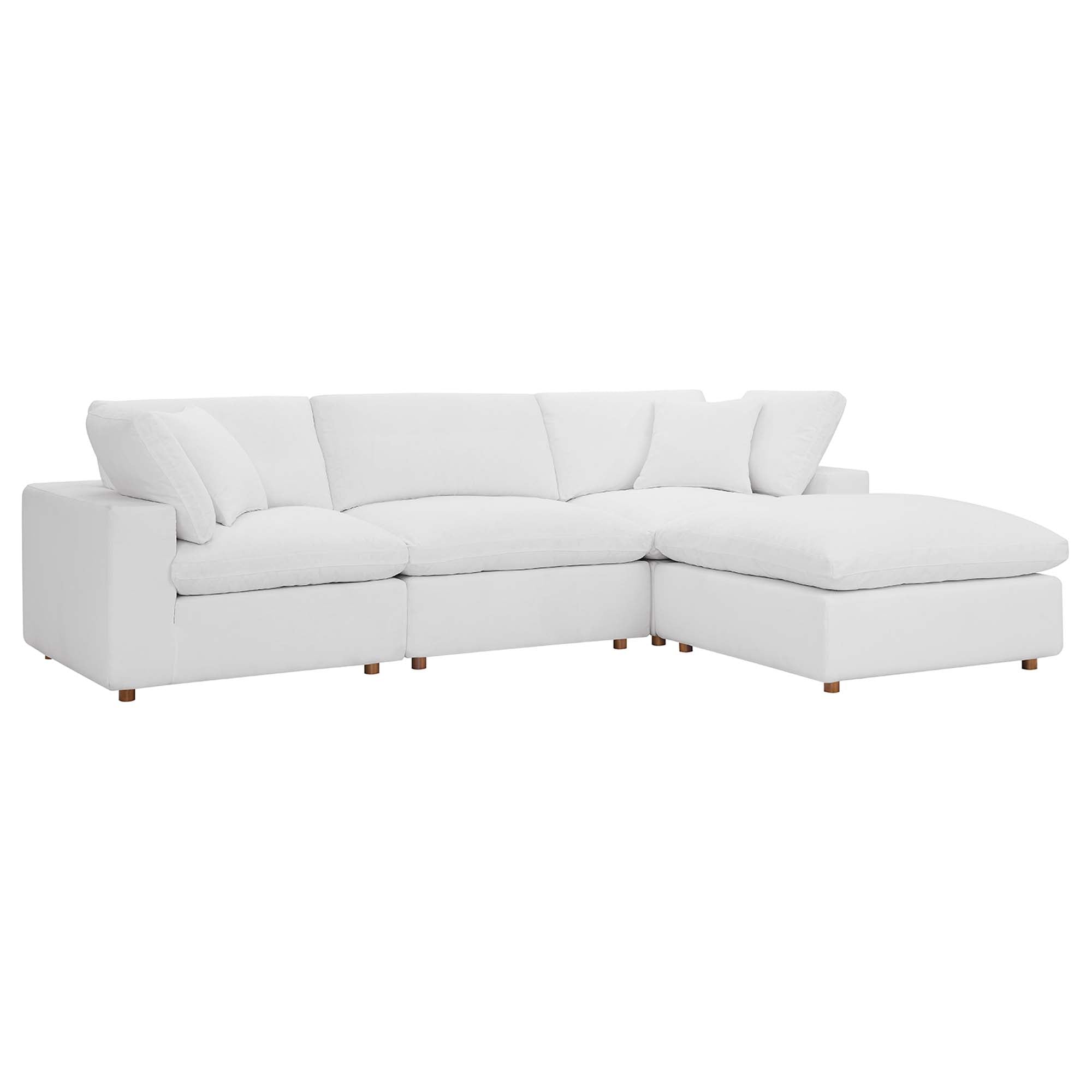 modular 4 Piece Down Filled Overstuffed Sectional Sofa Set