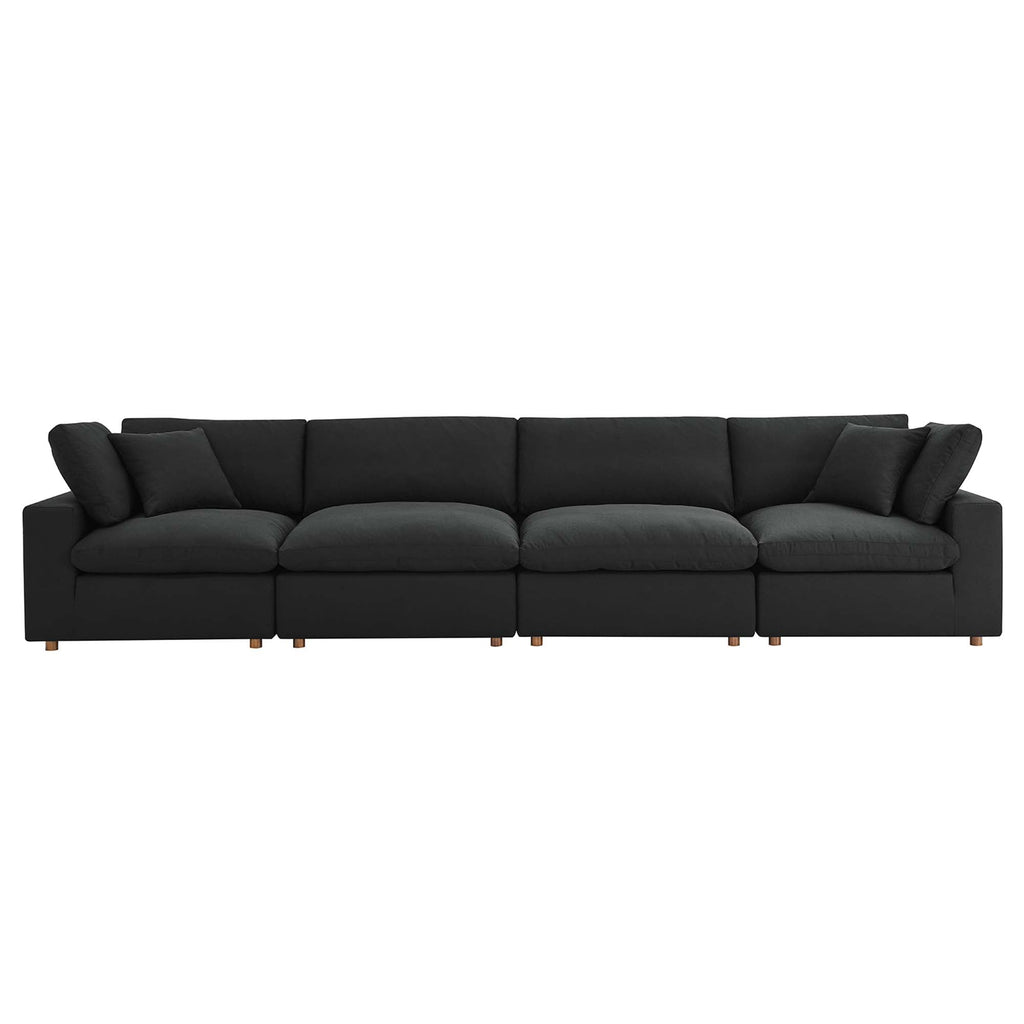 modular 4 Piece Down Filled Overstuffed Sectional Sofa Set