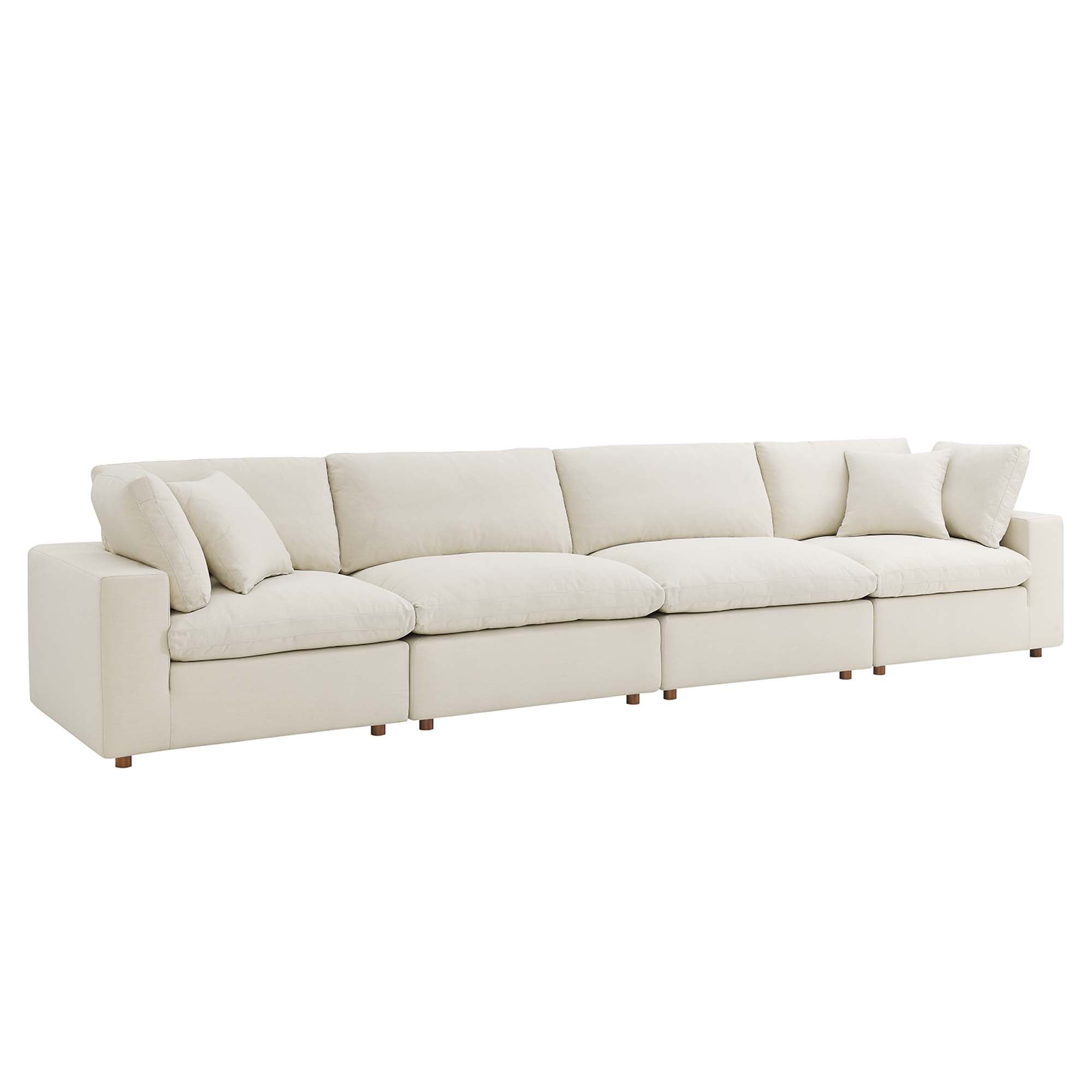 modular 4 Piece Down Filled Overstuffed Sectional Sofa Set