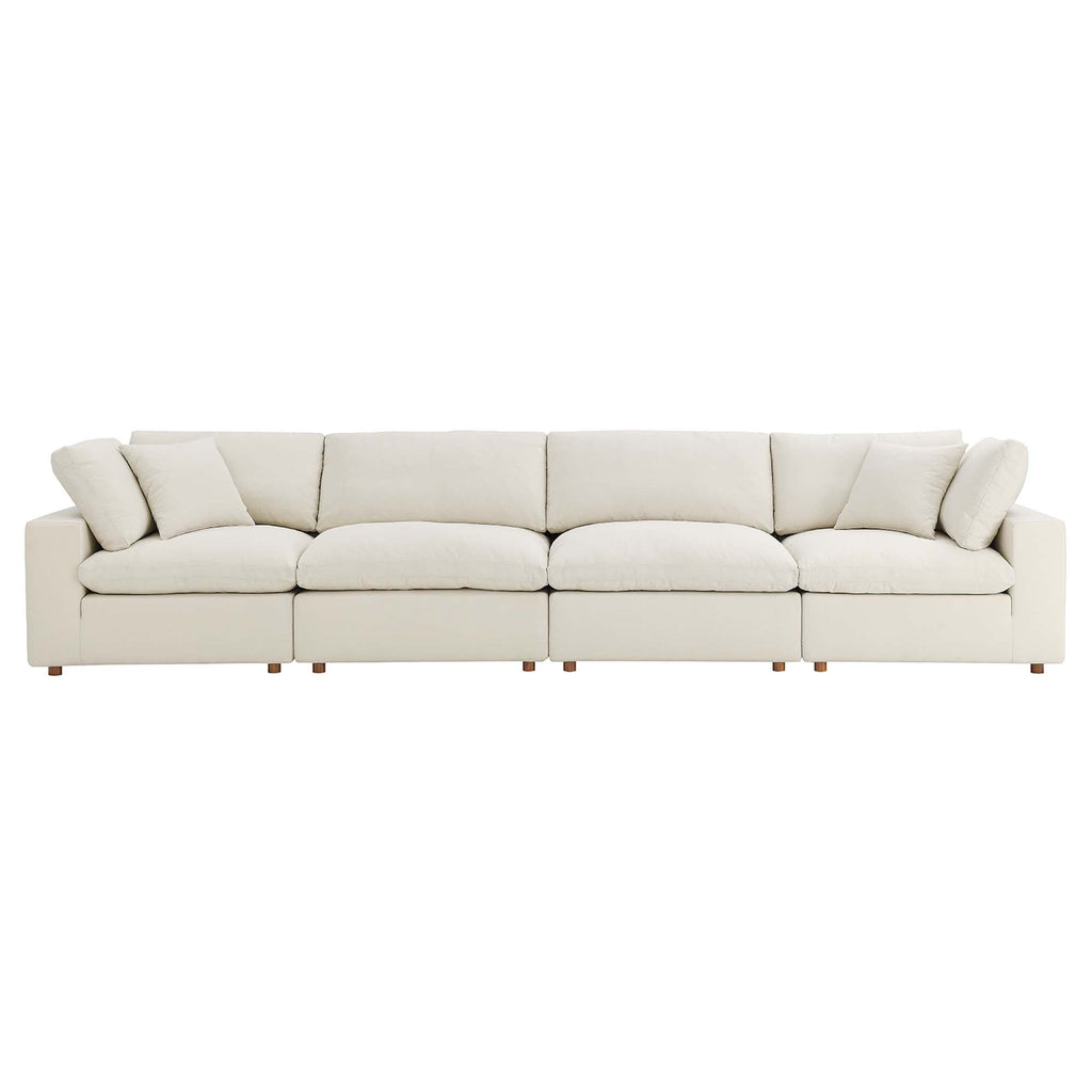 modular 4 Piece Down Filled Overstuffed Sectional Sofa Set