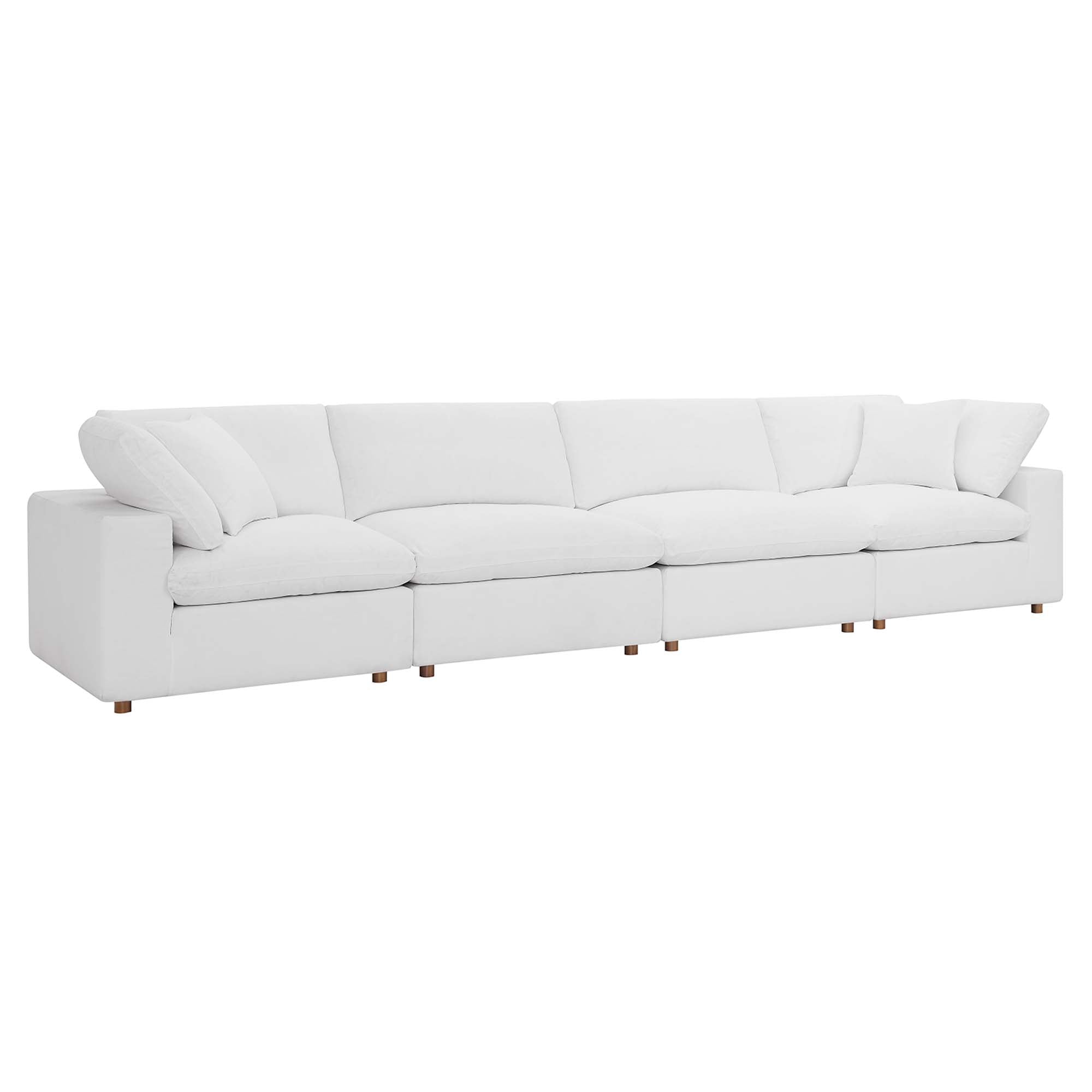 modular 4 Piece Down Filled Overstuffed Sectional Sofa Set