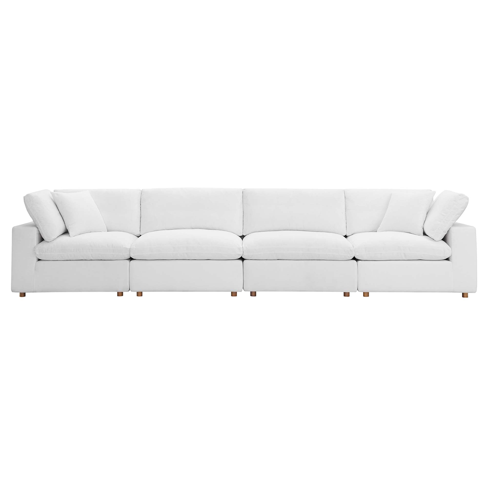 modular 4 Piece Down Filled Overstuffed Sectional Sofa Set