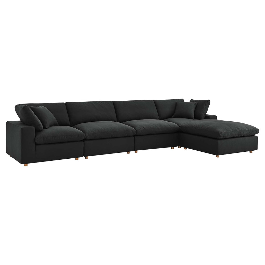 modular 5 Piece Down Filled Overstuffed Sectional Sofa Set