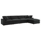 modular 5 Piece Down Filled Overstuffed Sectional Sofa Set