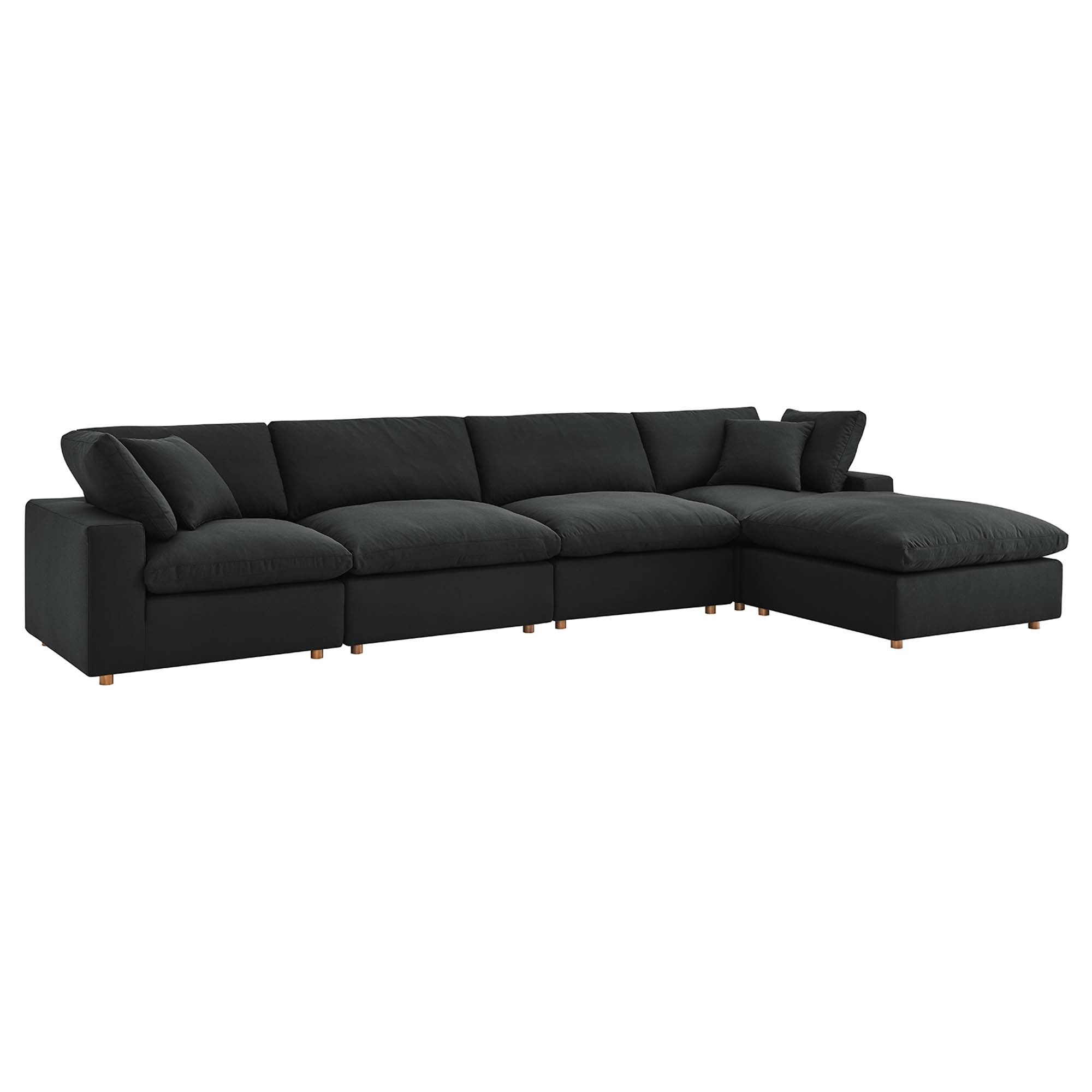 modular 5 Piece Down Filled Overstuffed Sectional Sofa Set