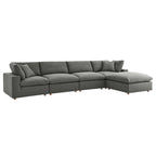 modular 5 Piece Down Filled Overstuffed Sectional Sofa Set