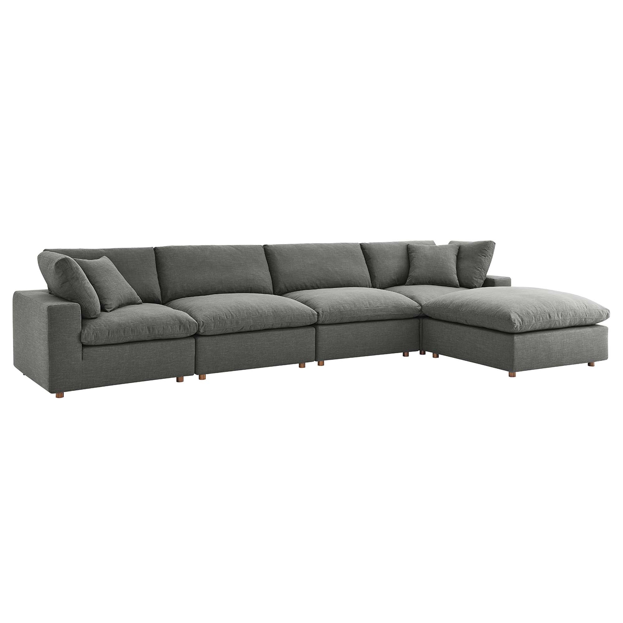 modular 5 Piece Down Filled Overstuffed Sectional Sofa Set