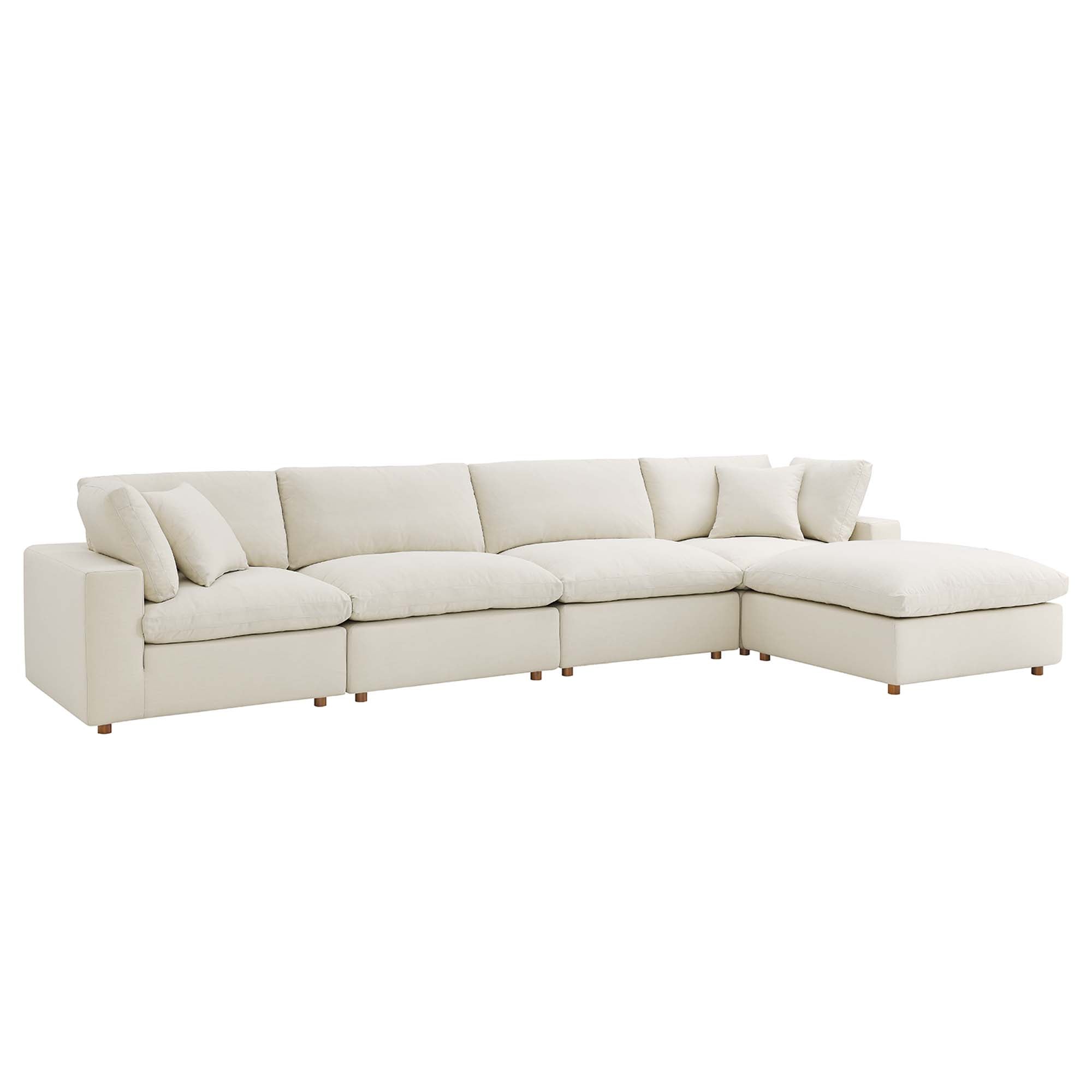 modular 5 Piece Down Filled Overstuffed Sectional Sofa Set