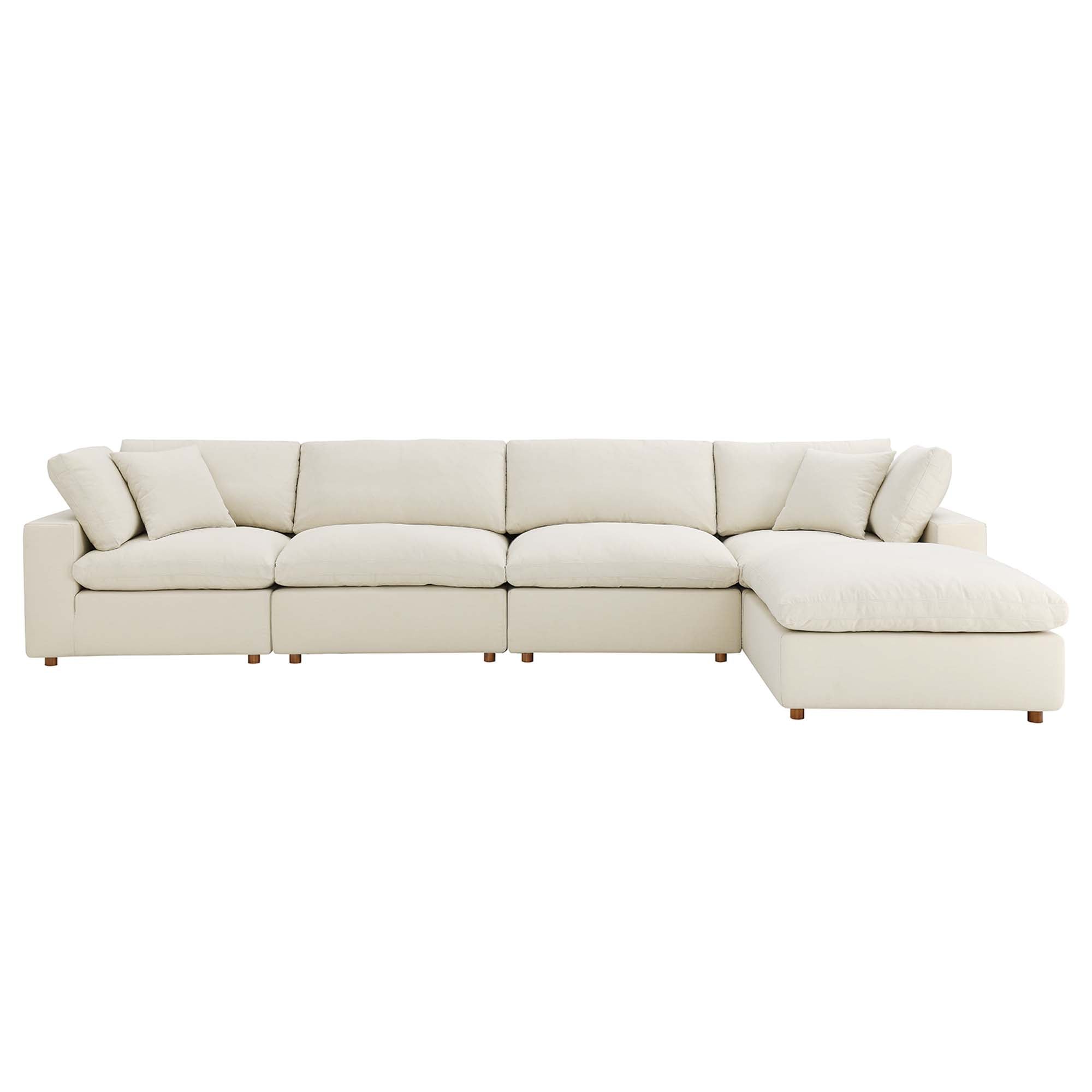 modular 5 Piece Down Filled Overstuffed Sectional Sofa Set