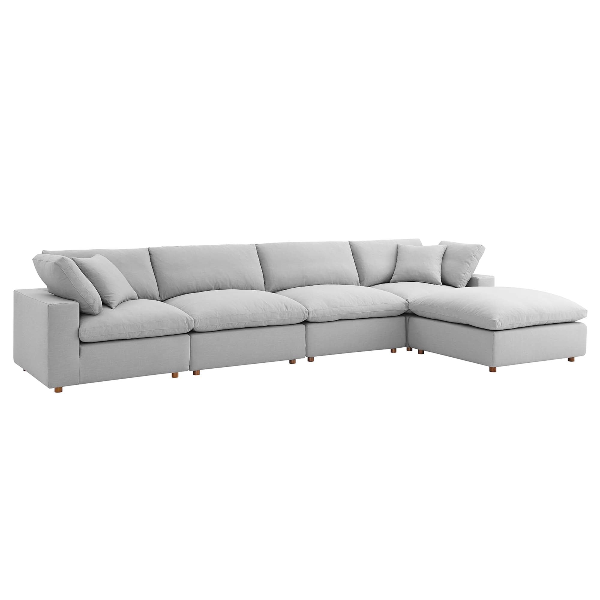 modular 5 Piece Down Filled Overstuffed Sectional Sofa Set