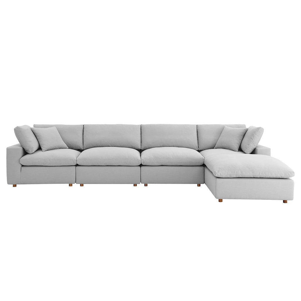 modular 5 Piece Down Filled Overstuffed Sectional Sofa Set
