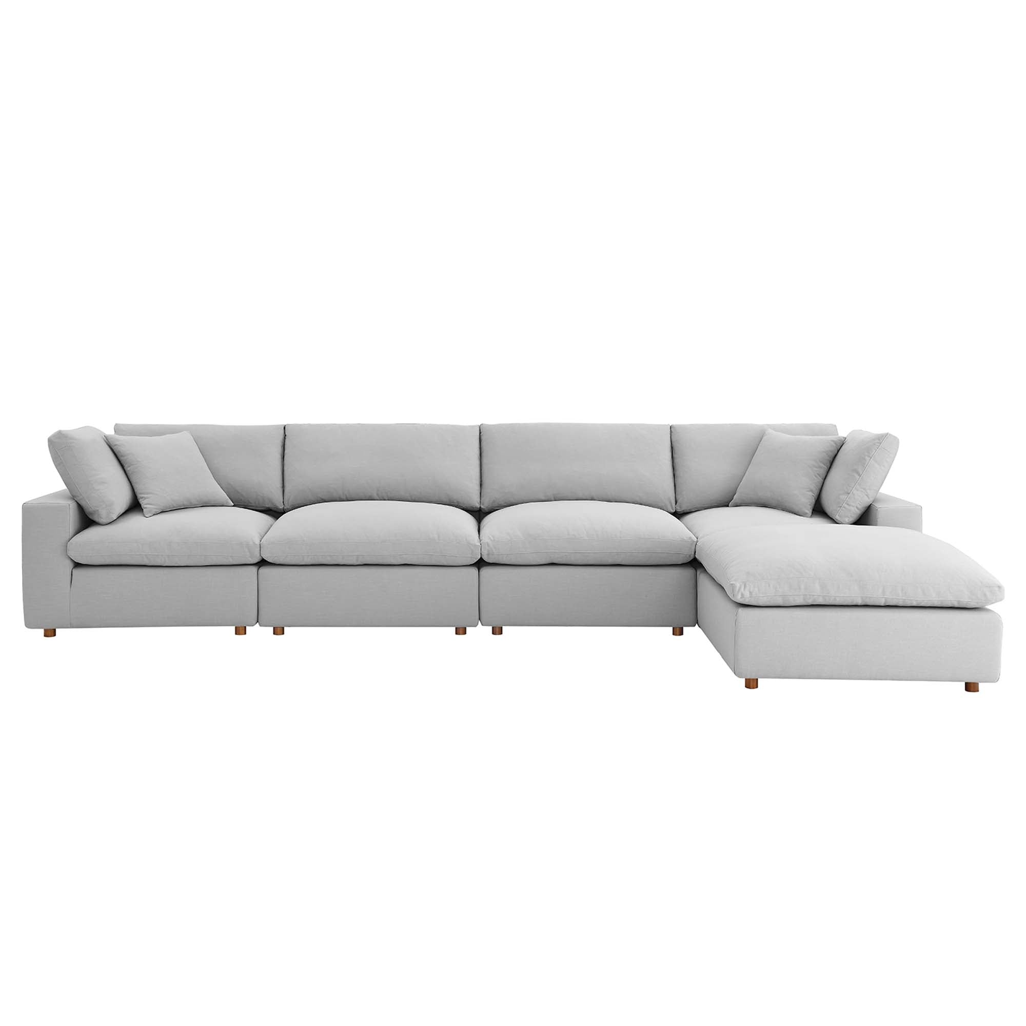 modular 5 Piece Down Filled Overstuffed Sectional Sofa Set