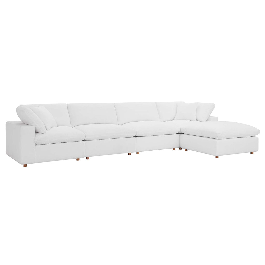 modular 5 Piece Down Filled Overstuffed Sectional Sofa Set