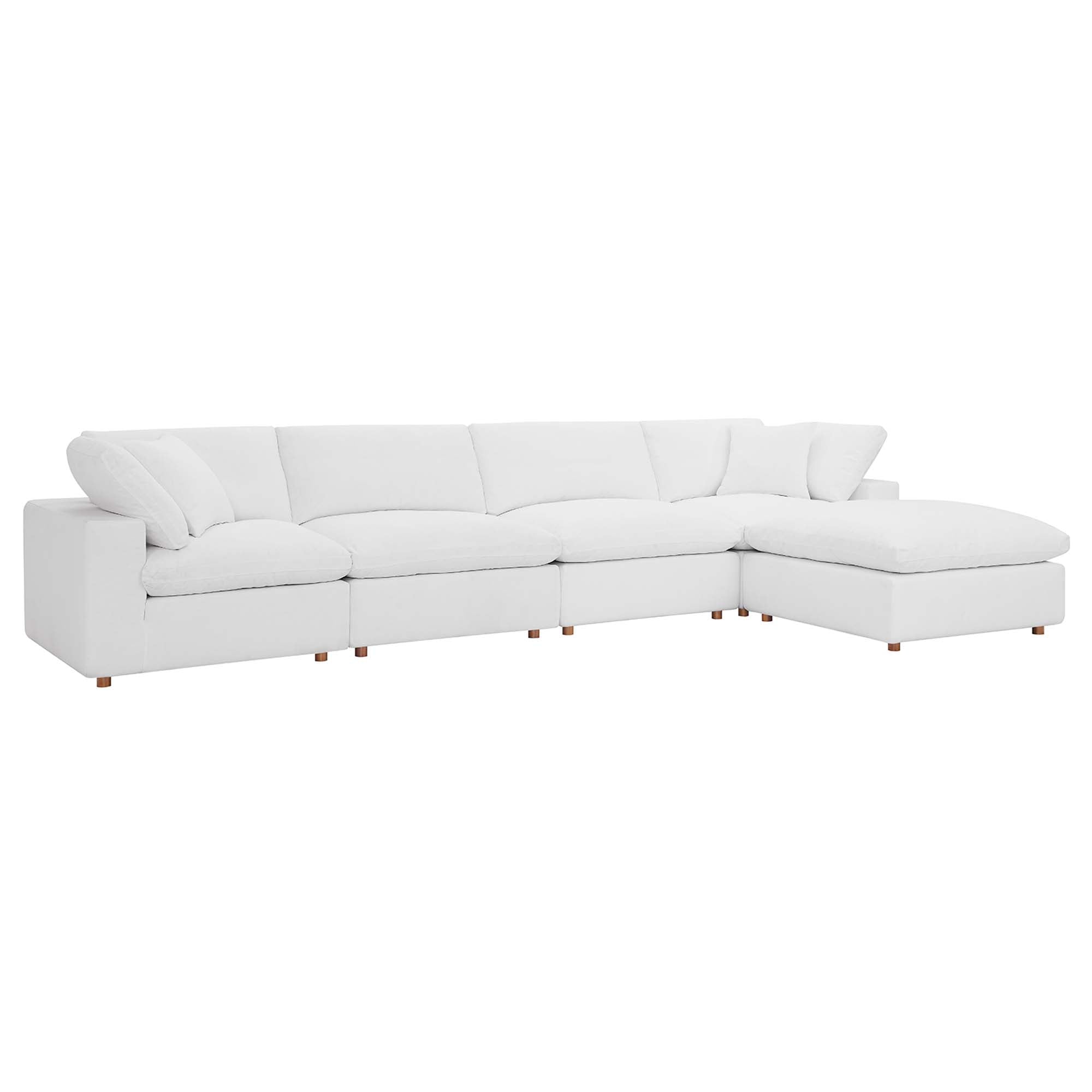 modular 5 Piece Down Filled Overstuffed Sectional Sofa Set