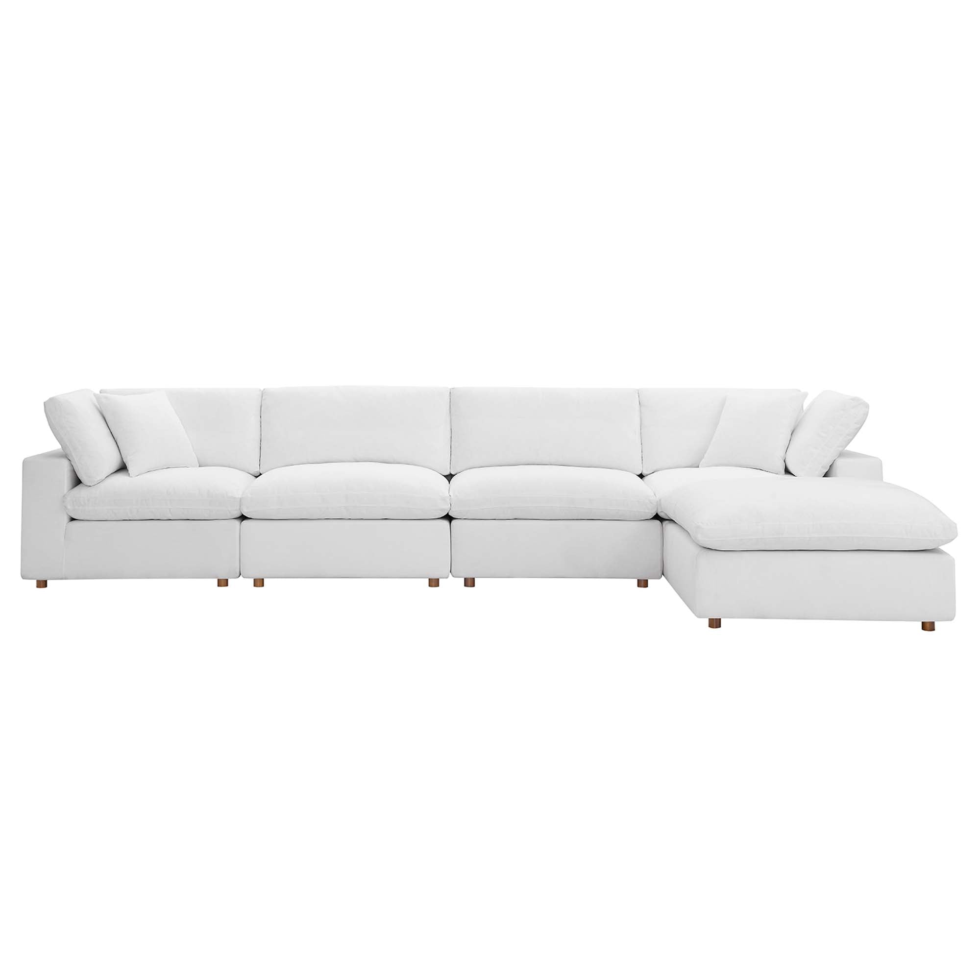 modular 5 Piece Down Filled Overstuffed Sectional Sofa Set