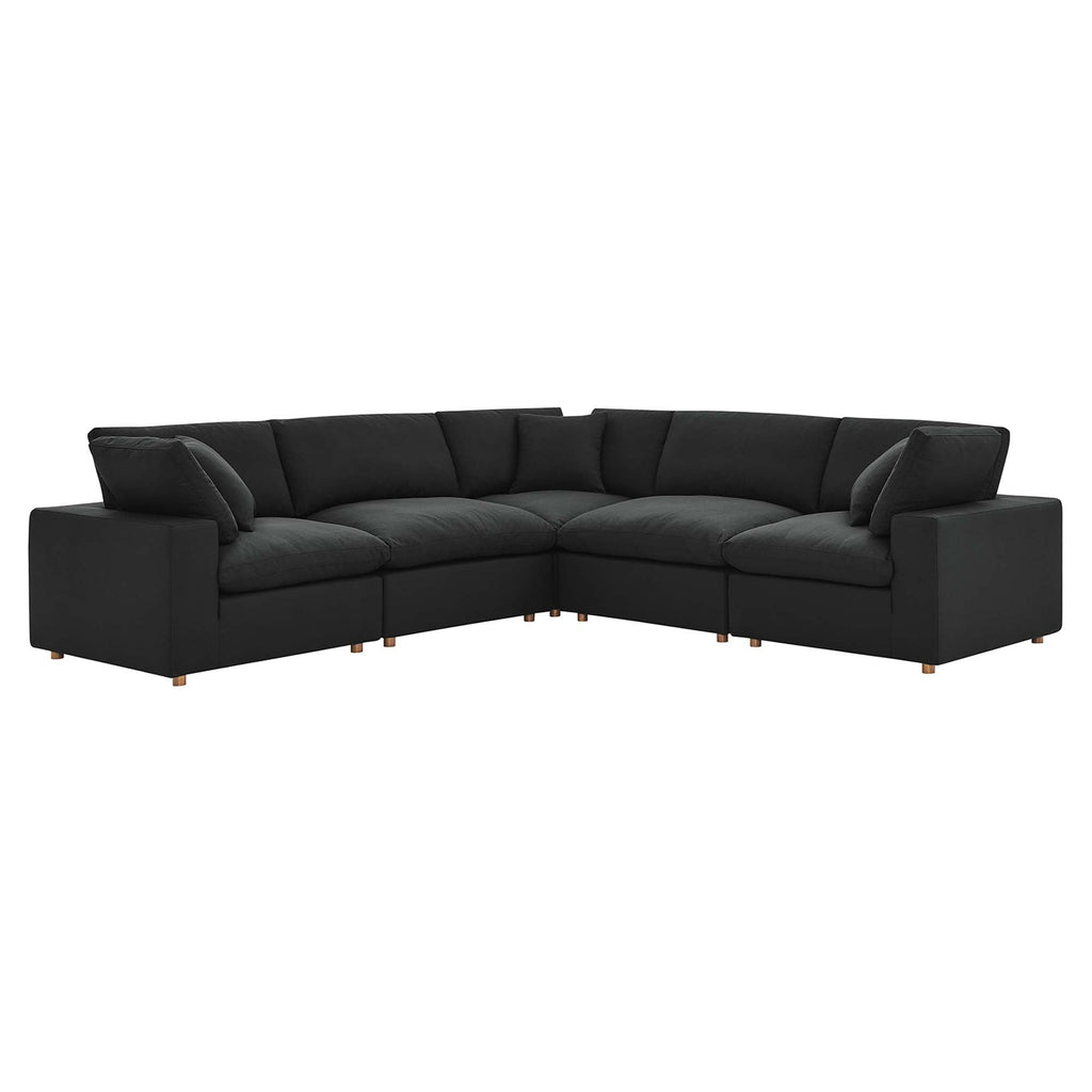 modular 5 Piece Down Filled Overstuffed Sectional Sofa
