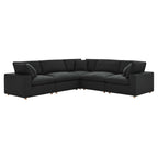 modular 5 Piece Down Filled Overstuffed Sectional Sofa