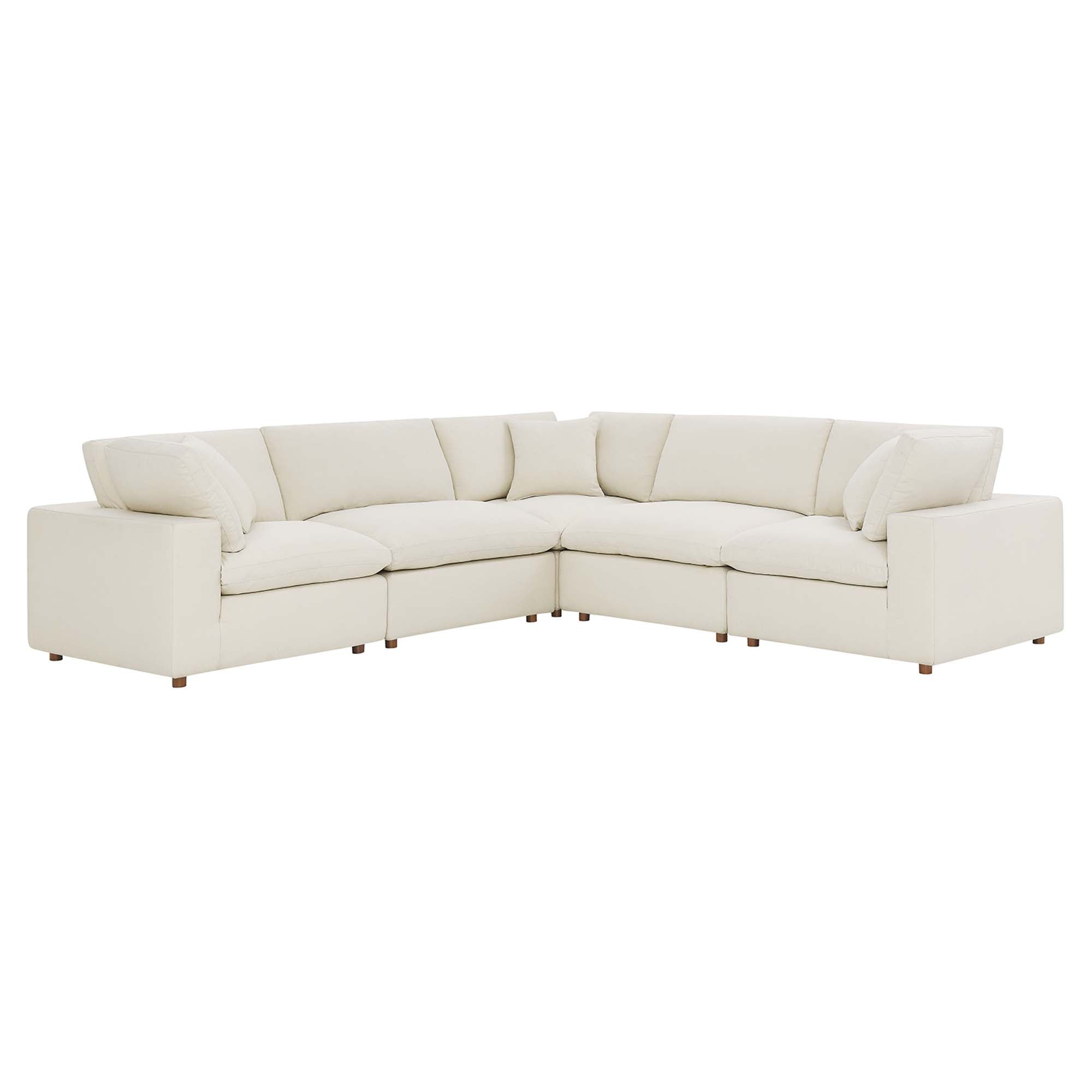 modular 5 Piece Down Filled Overstuffed Sectional Sofa