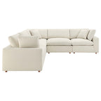 modular 5 Piece Down Filled Overstuffed Sectional Sofa