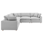 modular 5 Piece Down Filled Overstuffed Sectional Sofa