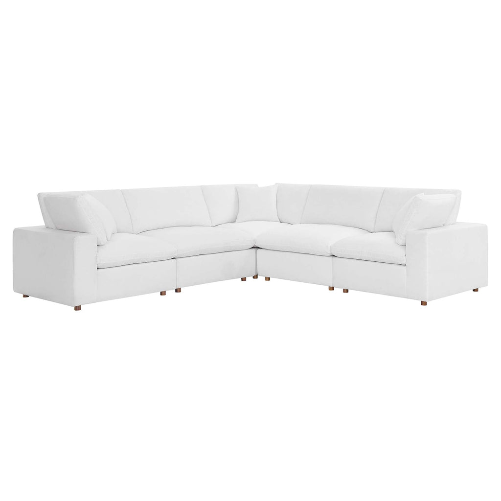 modular 5 Piece Down Filled Overstuffed Sectional Sofa