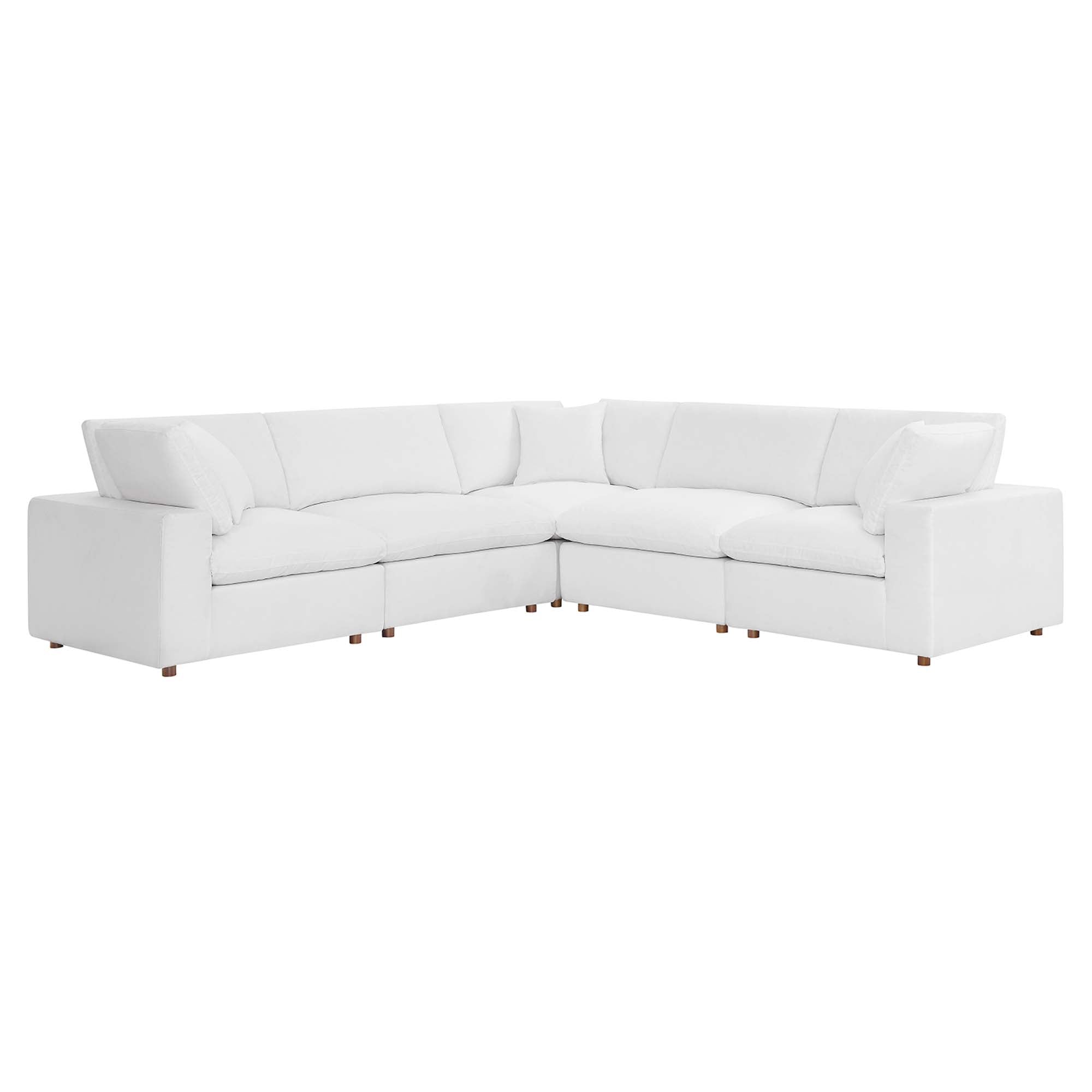 modular 5 Piece Down Filled Overstuffed Sectional Sofa