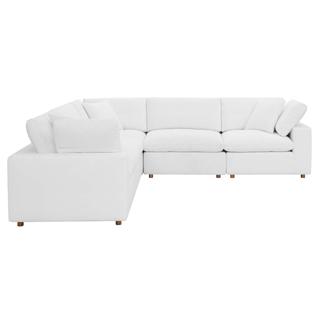 modular 5 Piece Down Filled Overstuffed Sectional Sofa