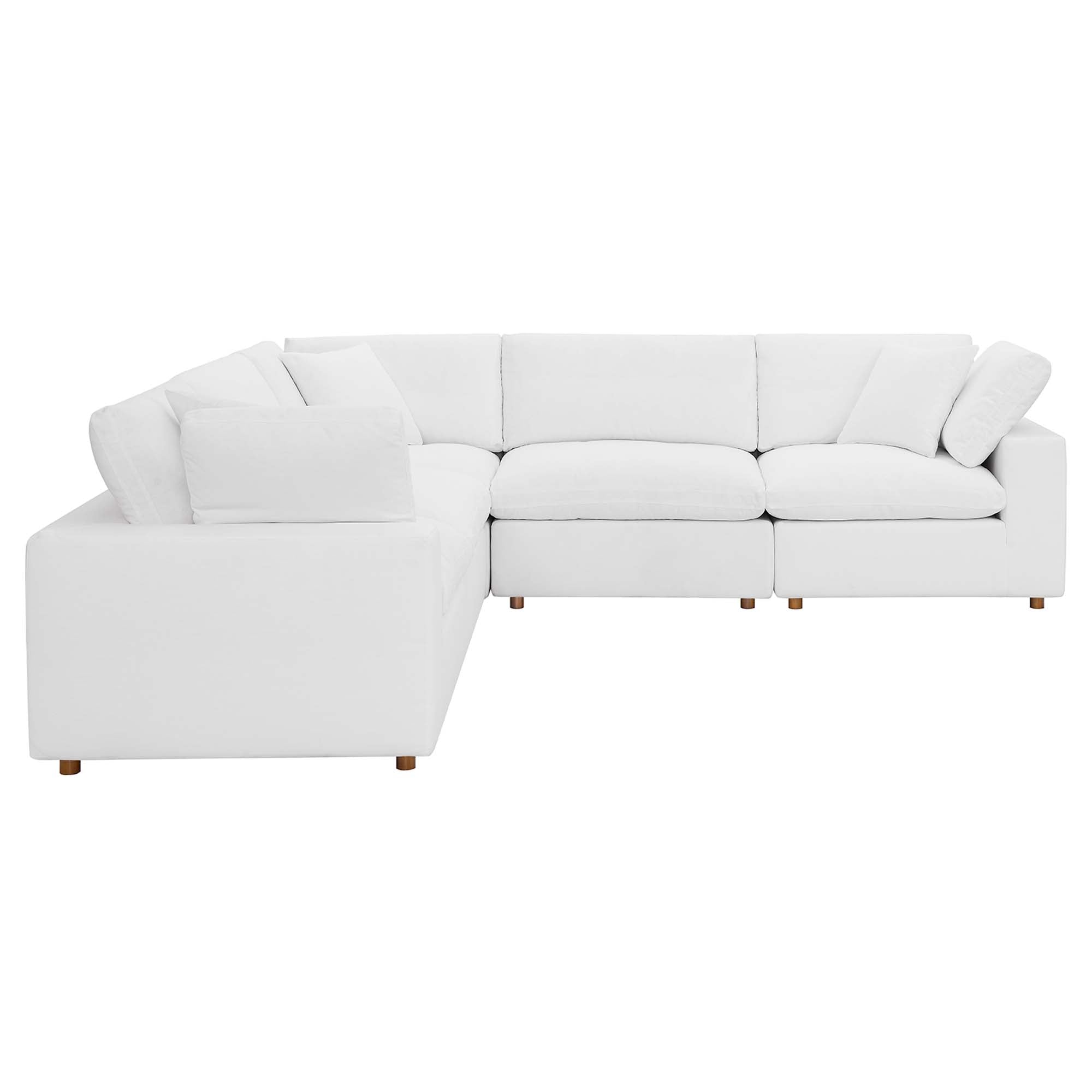 modular 5 Piece Down Filled Overstuffed Sectional Sofa