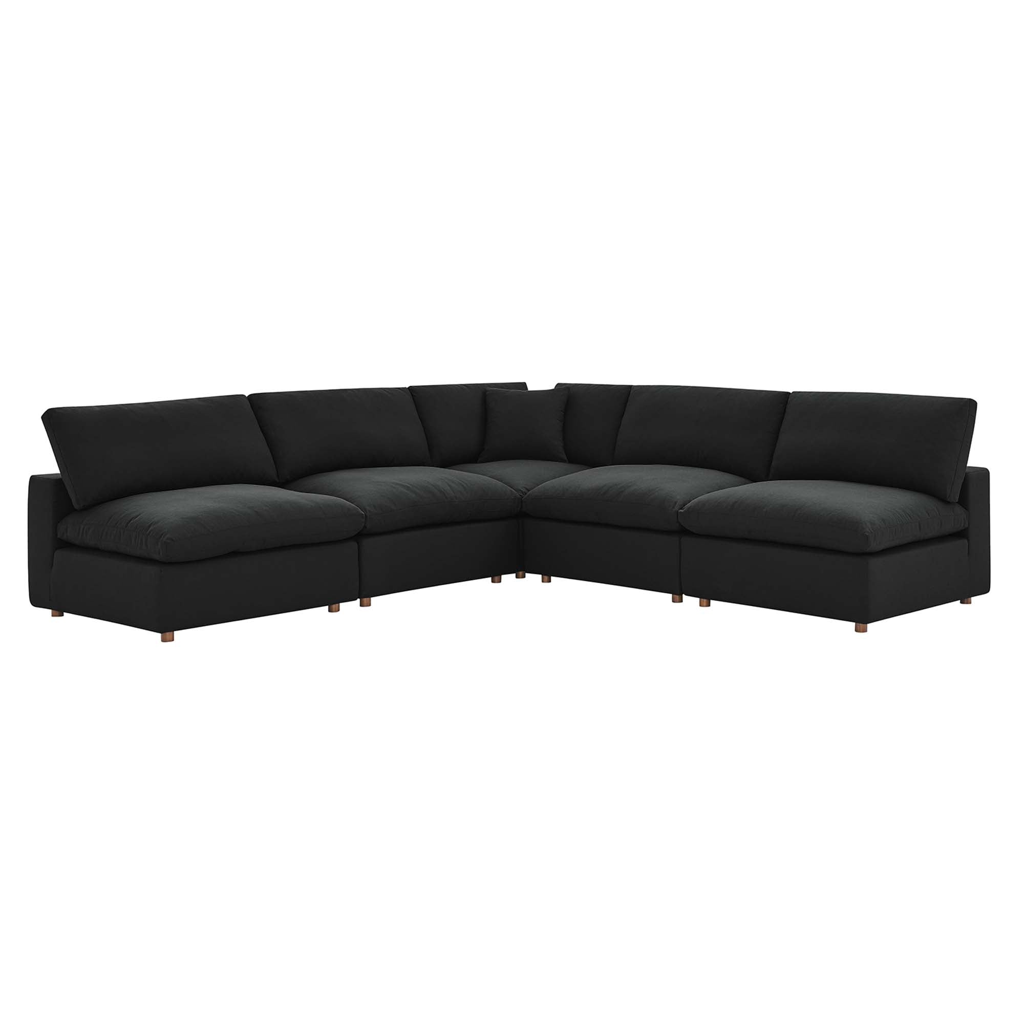 modular 5-Piece Down Filled Overstuffed Armless Sectional Sofa