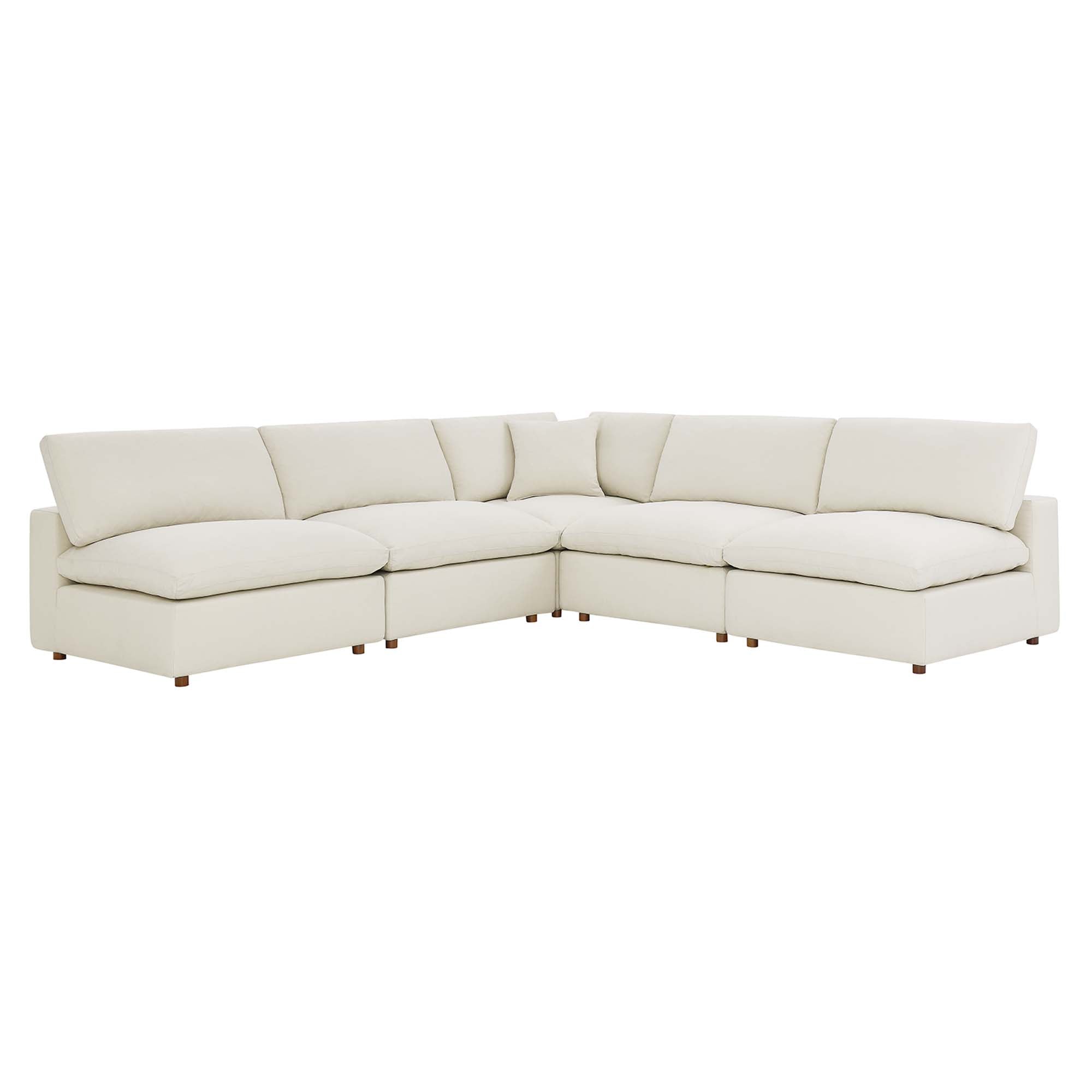 modular 5-Piece Down Filled Overstuffed Armless Sectional Sofa