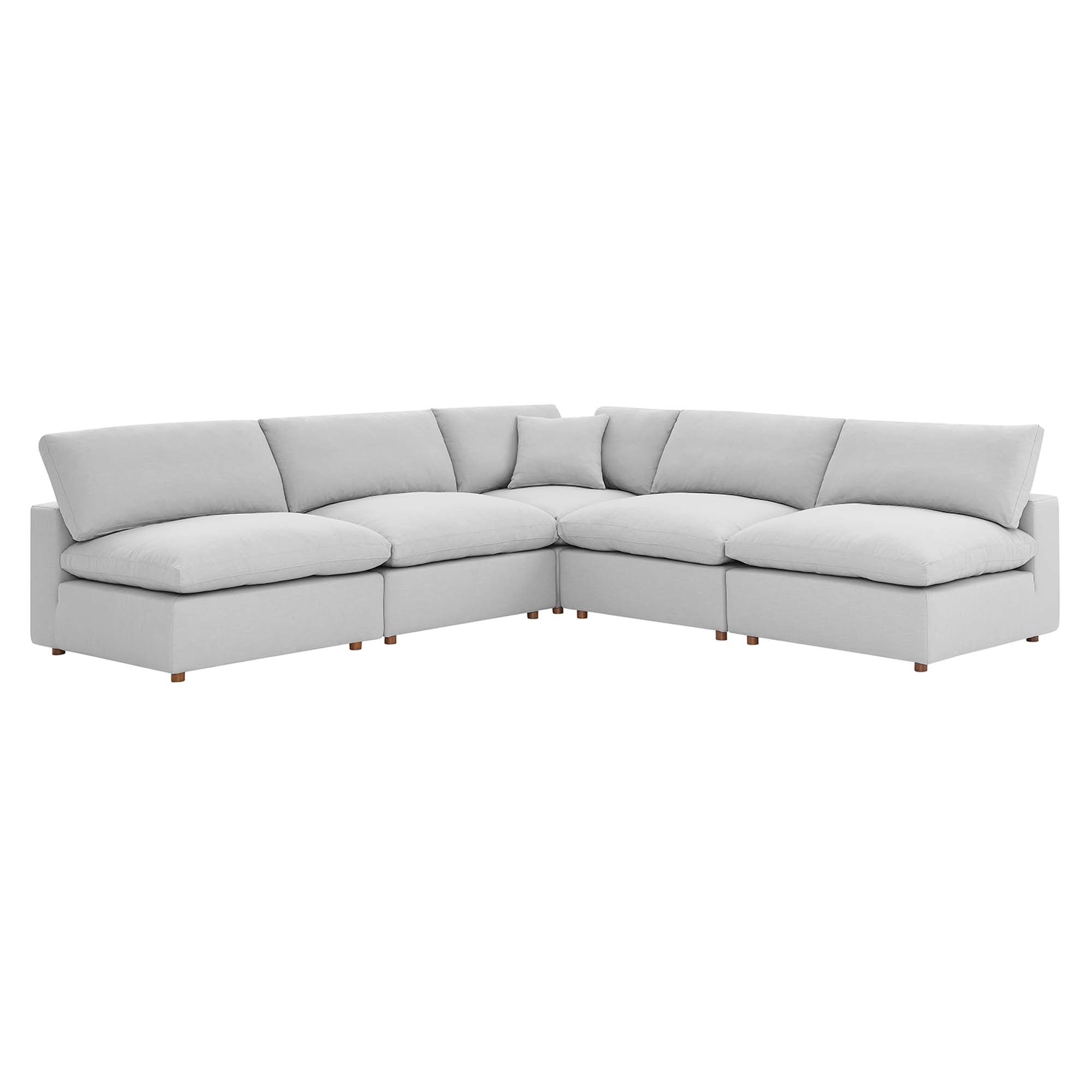 modular 5-Piece Down Filled Overstuffed Armless Sectional Sofa