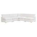 modular 5-Piece Down Filled Overstuffed Armless Sectional Sofa