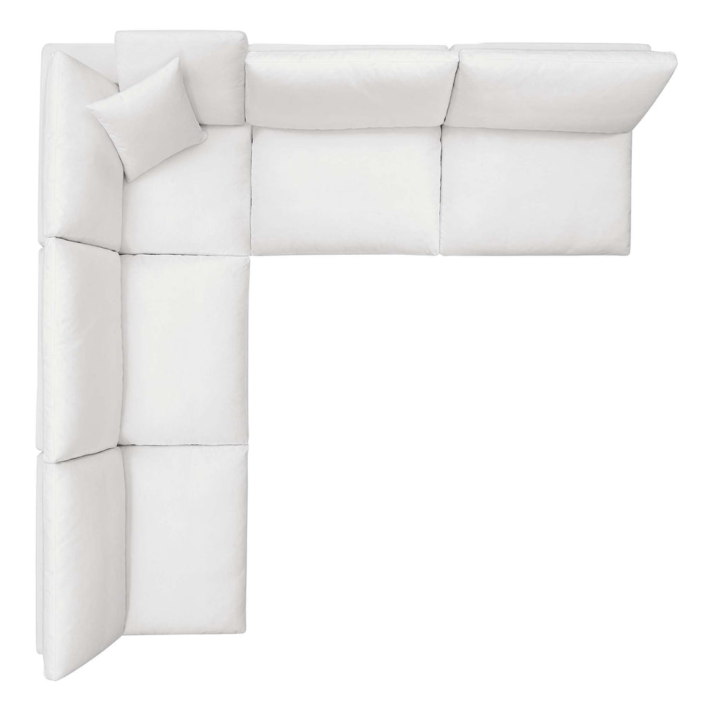 modular 5-Piece Down Filled Overstuffed Armless Sectional Sofa