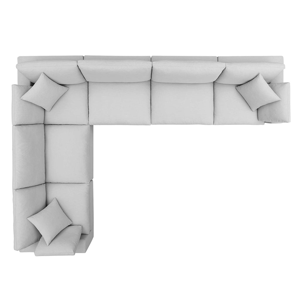 modular 6 Piece Down Filled Overstuffed Sectional Sofa Set