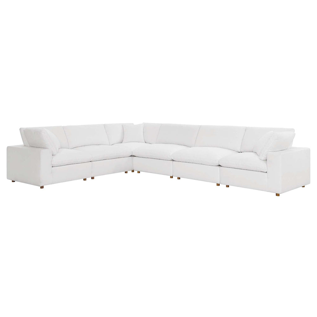 modular 6 Piece Down Filled Overstuffed Sectional Sofa Set