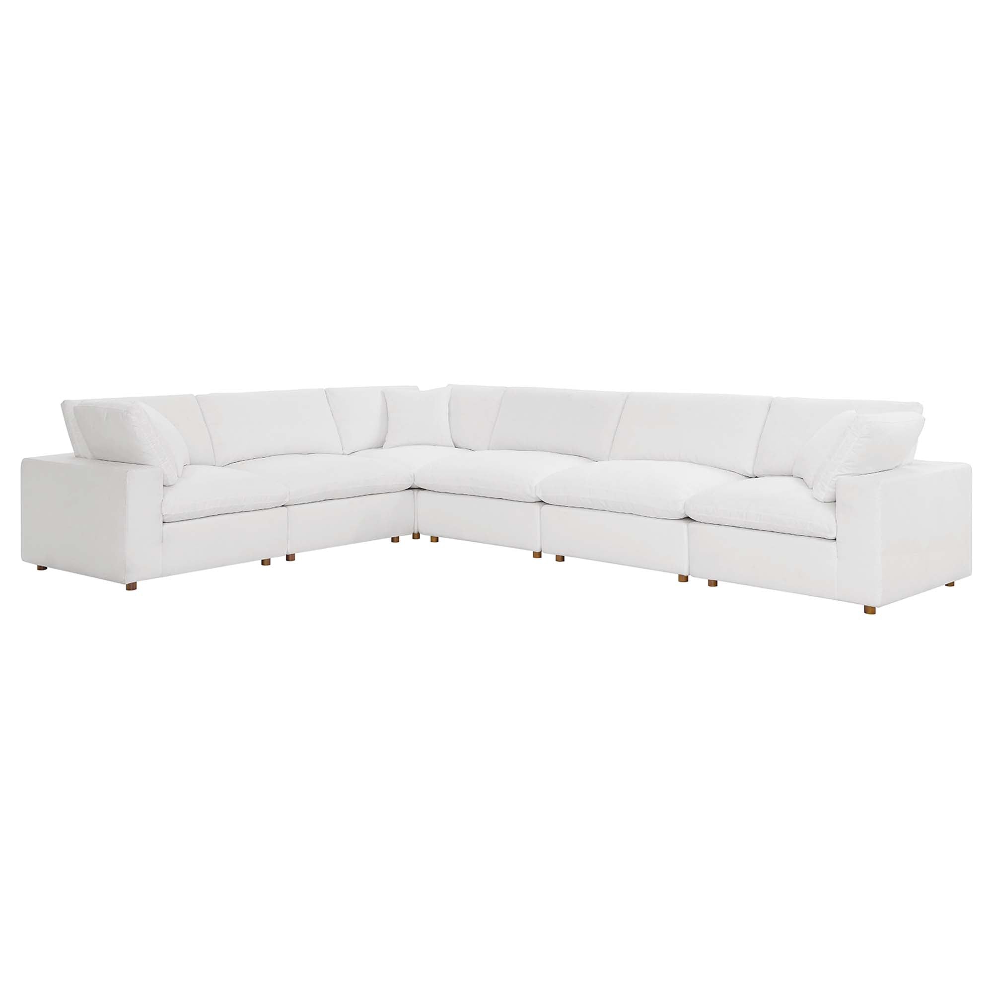 modular 6 Piece Down Filled Overstuffed Sectional Sofa Set